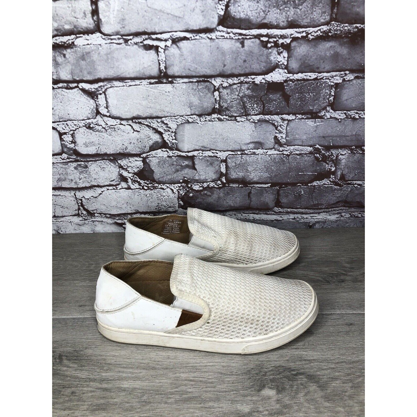 Olukai Olukai Shoes Pehuea Slip On Comfort White Textile Sneakers W Size US 7 / IT 37 - 15 Thumbnail