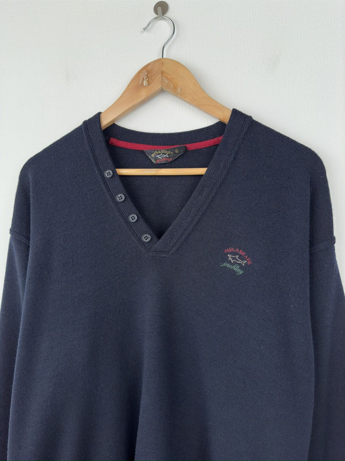 Paul & Shark Vintage PAUL & SHARK Wool Acrylic V-Neck Sweater Pullover Size US M / EU 48-50 / 2 - 3 Thumbnail