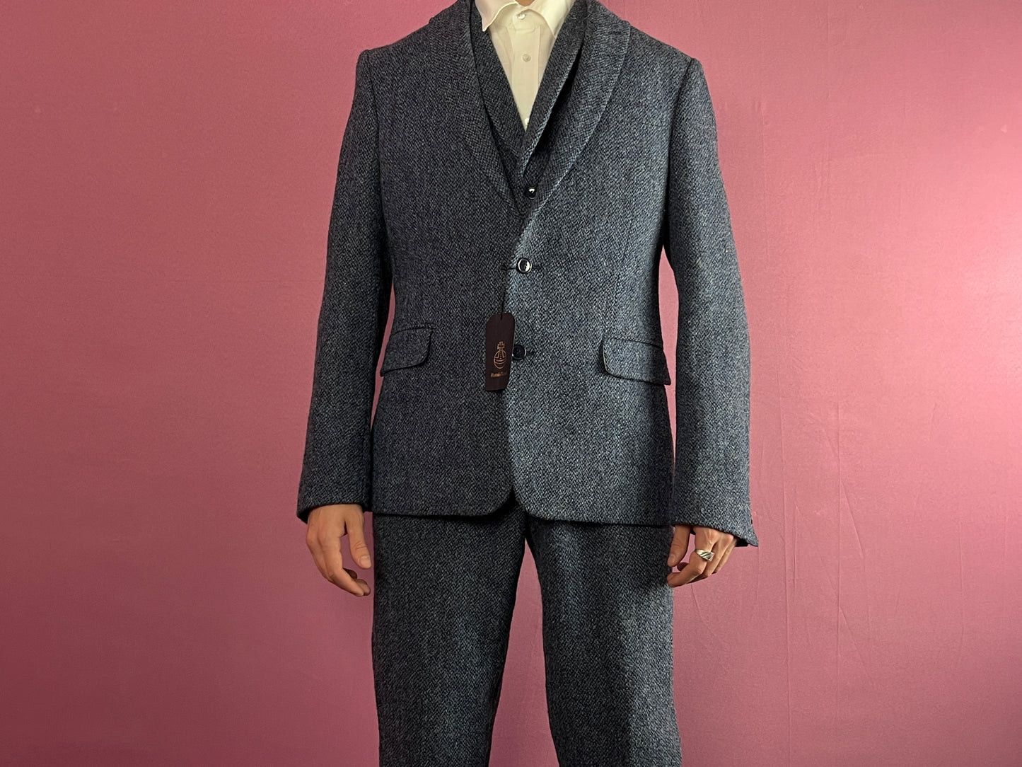 Harris Tweed Harris Tweed Vintage Glen Check 3 Piece Suit 40R Size 40R - 3 Thumbnail