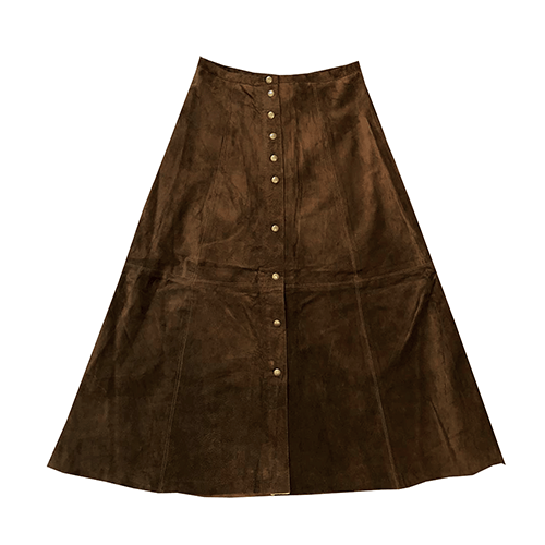 Leather Chocolate leather skirt Size 28" / US 6 / IT 42 - 1 Thumbnail
