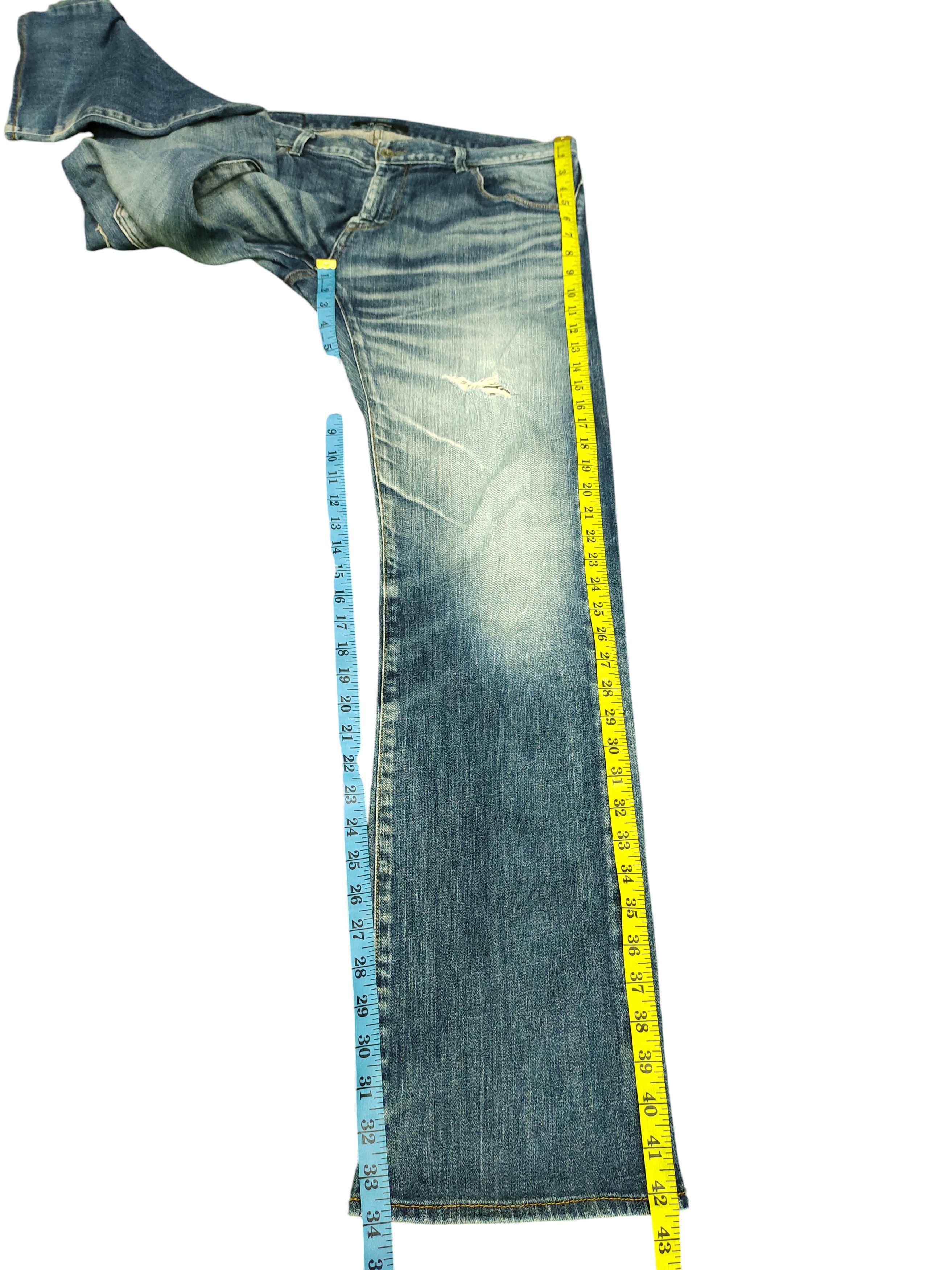 Kapital Vintage 90s Johnbull Clawmark Distress Faded Denim Jeans Size US 35 - 17 Thumbnail