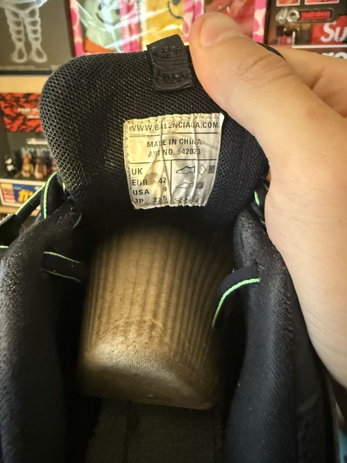 Balenciaga Balenciaga Black/Green Track Sneakers Size US 9 / EU 42 - 7 Thumbnail