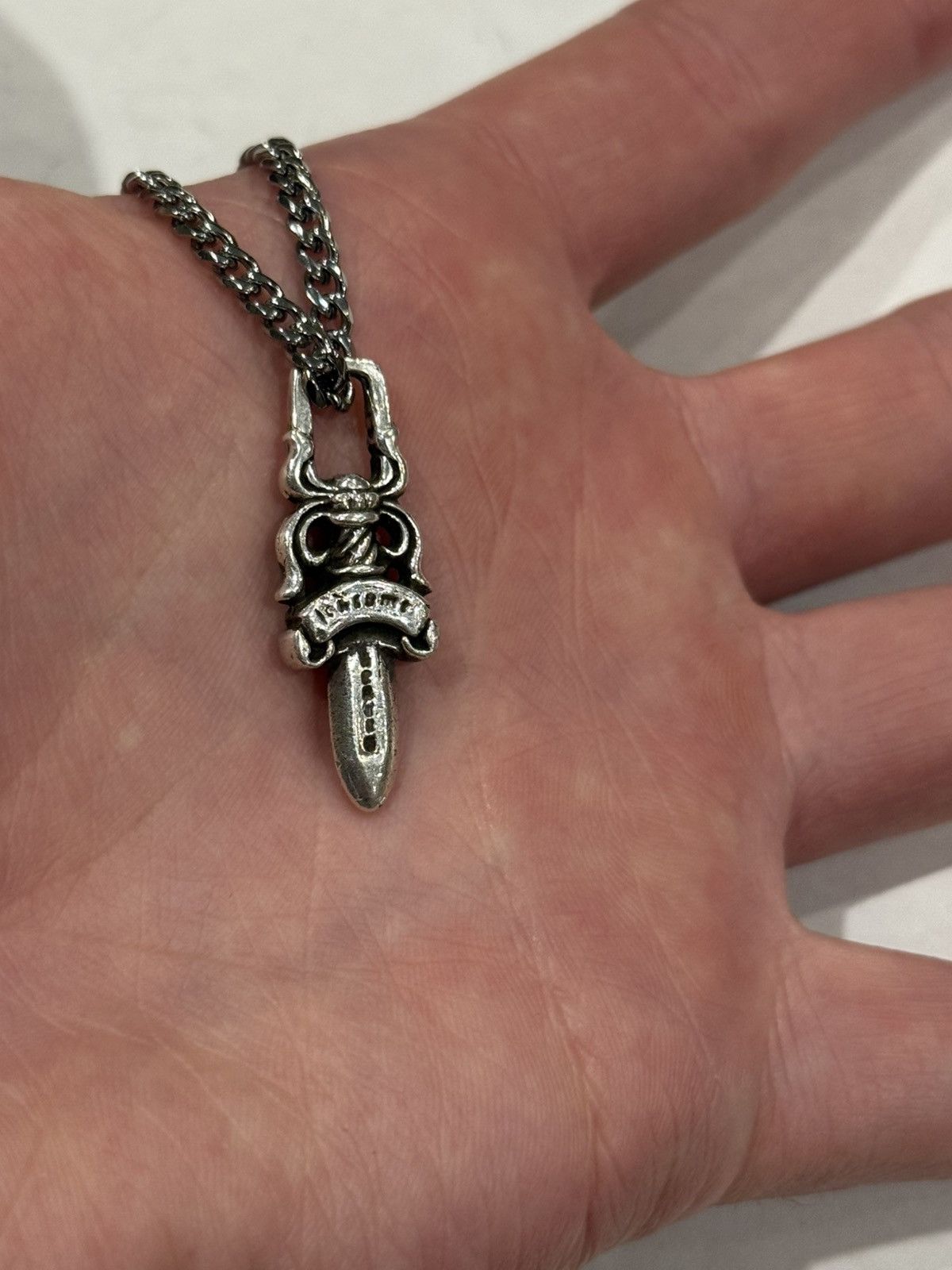 Chrome Hearts Chrome Hearts Dagger Pendant Cuban Link Chain Necklace 925 Size ONE SIZE - 4 Thumbnail