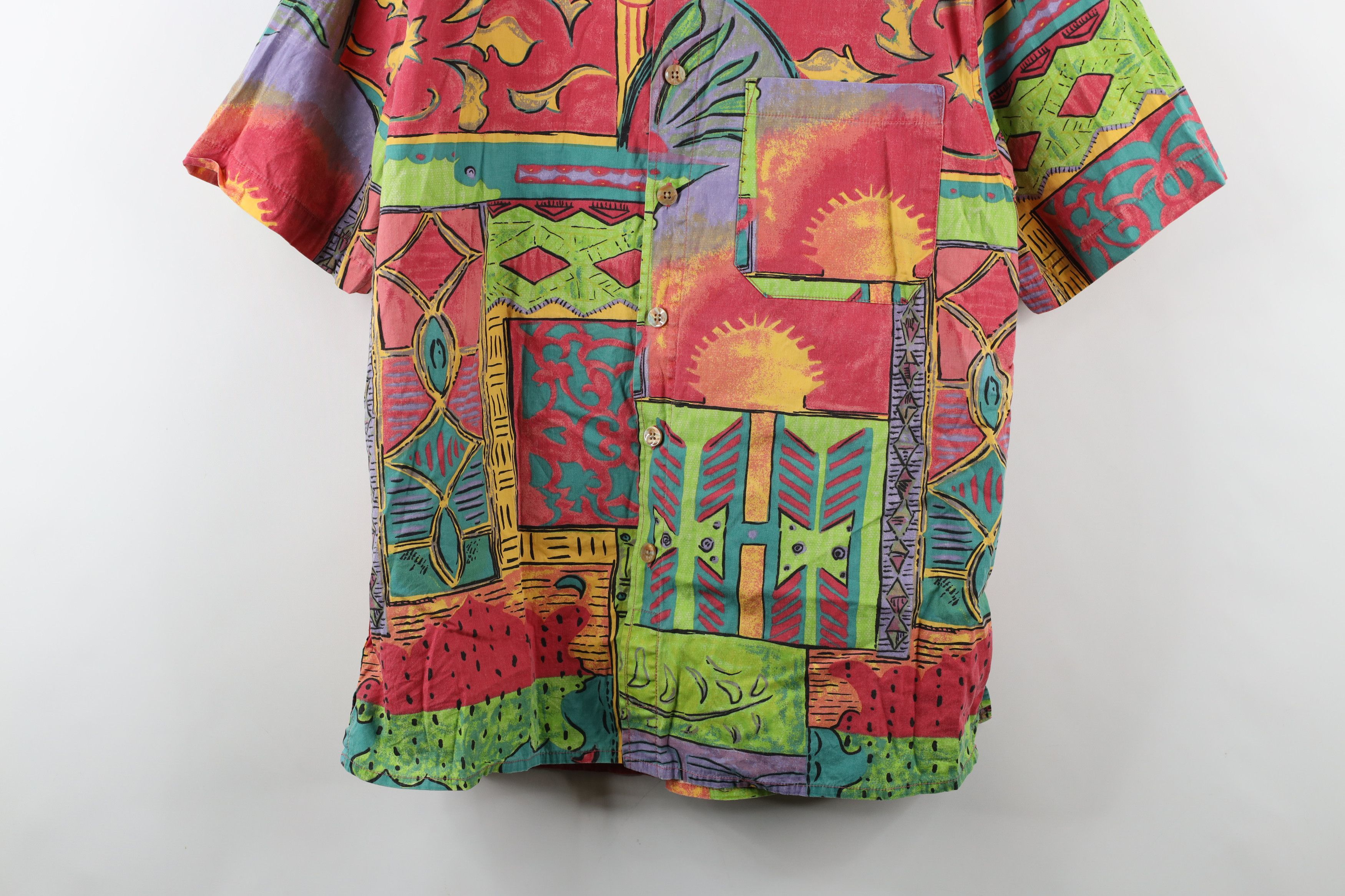 Vintage Vintage 90s Streetwear Rainbow Abstract Collared Shirt Size US M / EU 48-50 / 2 - 3 Thumbnail