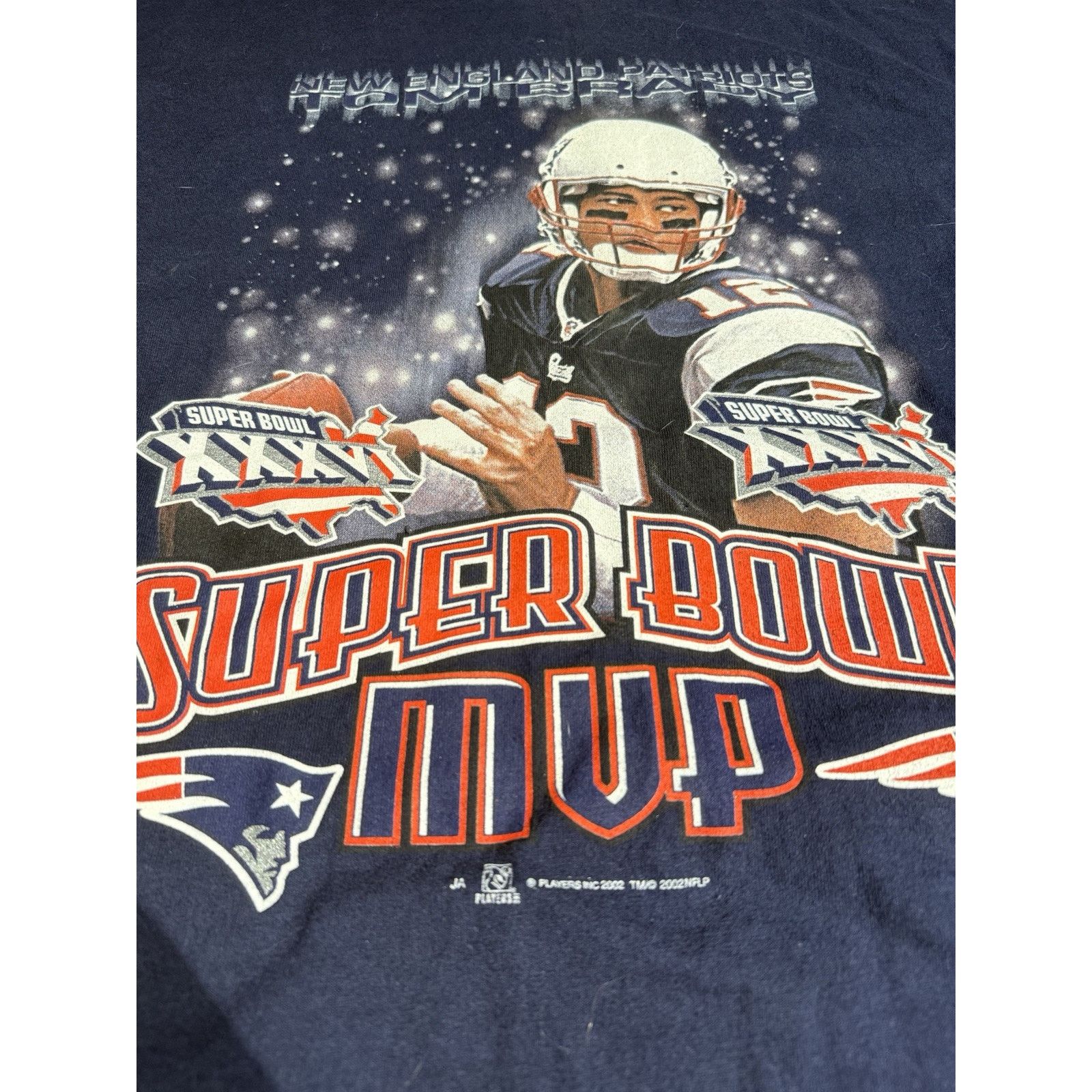 Majestic Vintage Tom Brady MVP 2002 T-shirt New England Patriots Size US XL / EU 56 / 4 - 2 Thumbnail