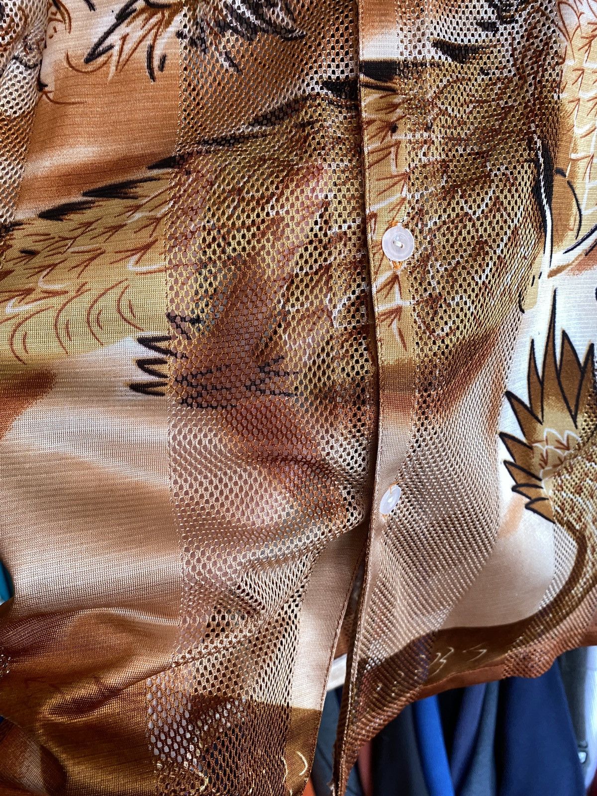 Japanese Brand VINTAGE JAPANESE DRAGON MESH BUTTON UP SHIRT Y2k Size US M / EU 48-50 / 2 - 3 Thumbnail