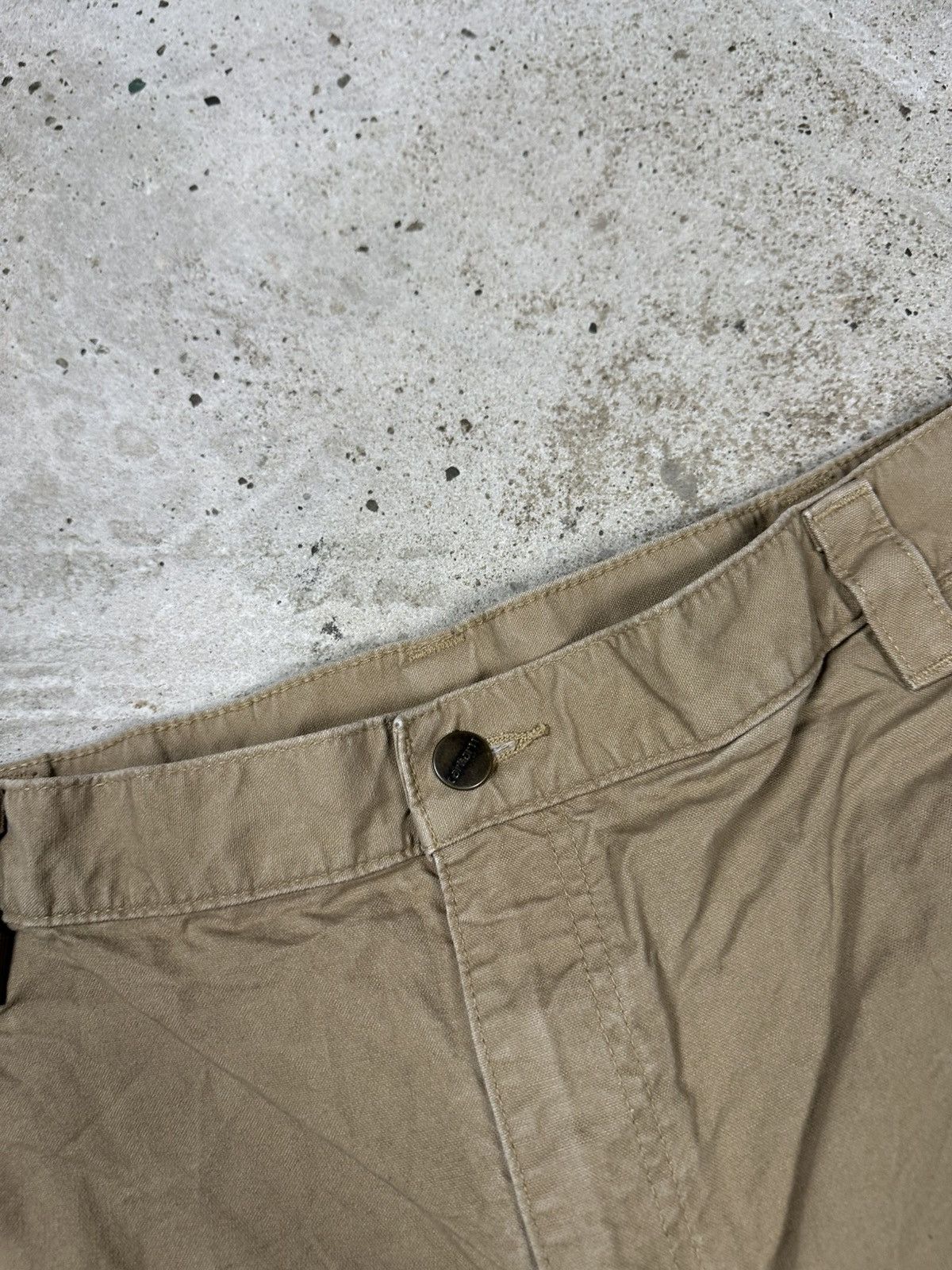 Carhartt × Vintage Vintage Y2K Carhartt Baggy Carpenter Denim Shorts Beige Size US 42 / EU 58 - 13 Thumbnail