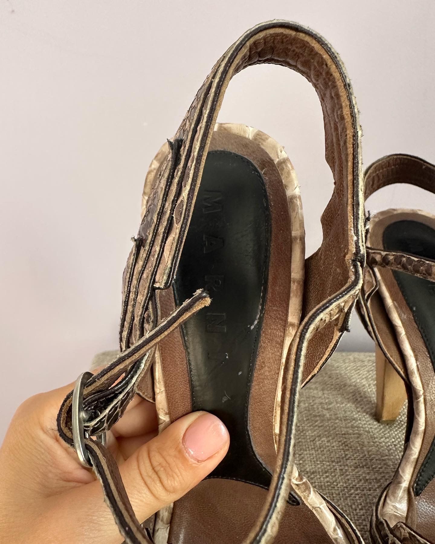 Marni Exotic pyton sandals Marni heels Size US 6 / IT 36 - 9 Thumbnail