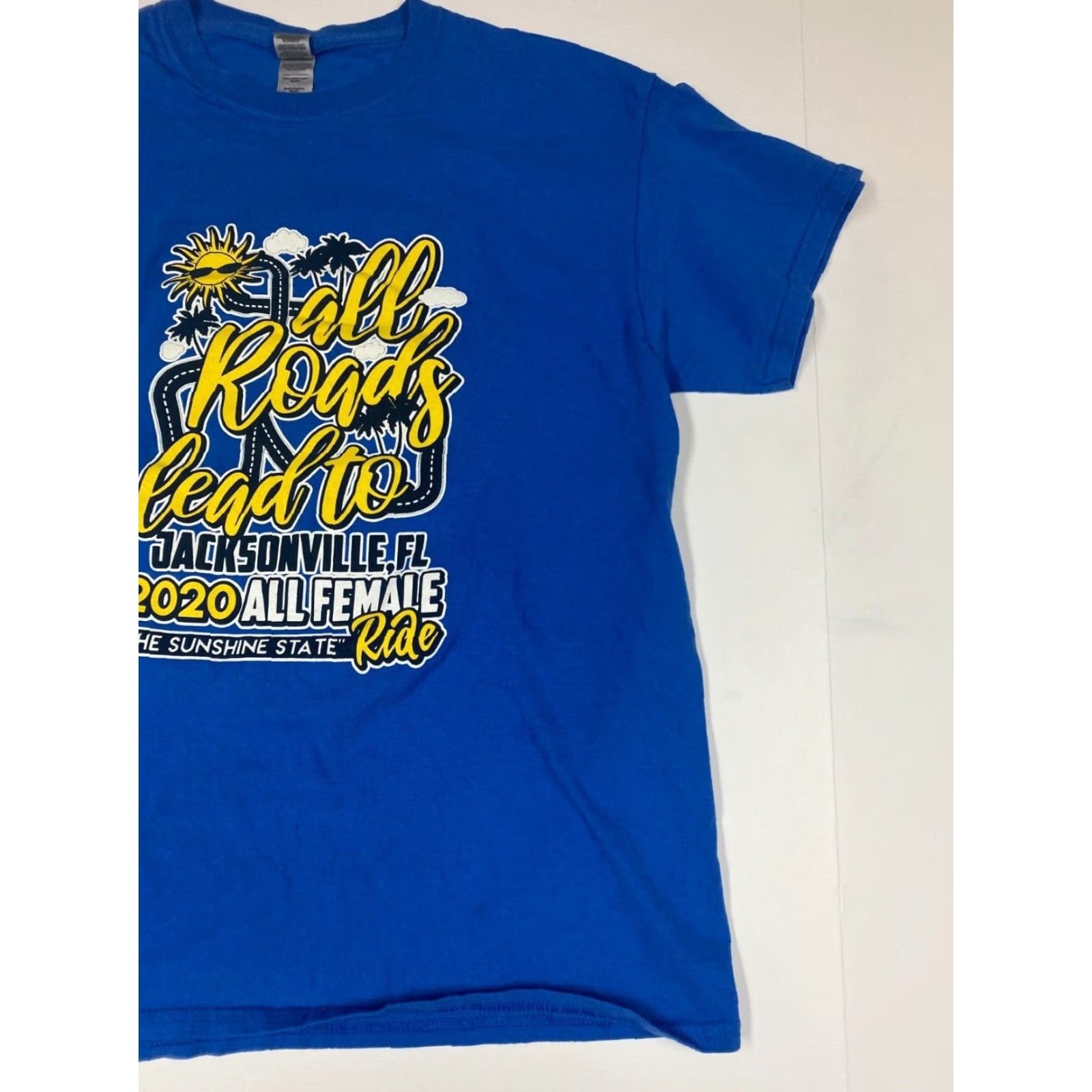 Gildan Gildan T Shirt Mens L Blue Jacksonville Florida Crew Neck Short Sleeve Solid Breathable Colorful Size US L / EU 52-54 / 3 - 2 Thumbnail