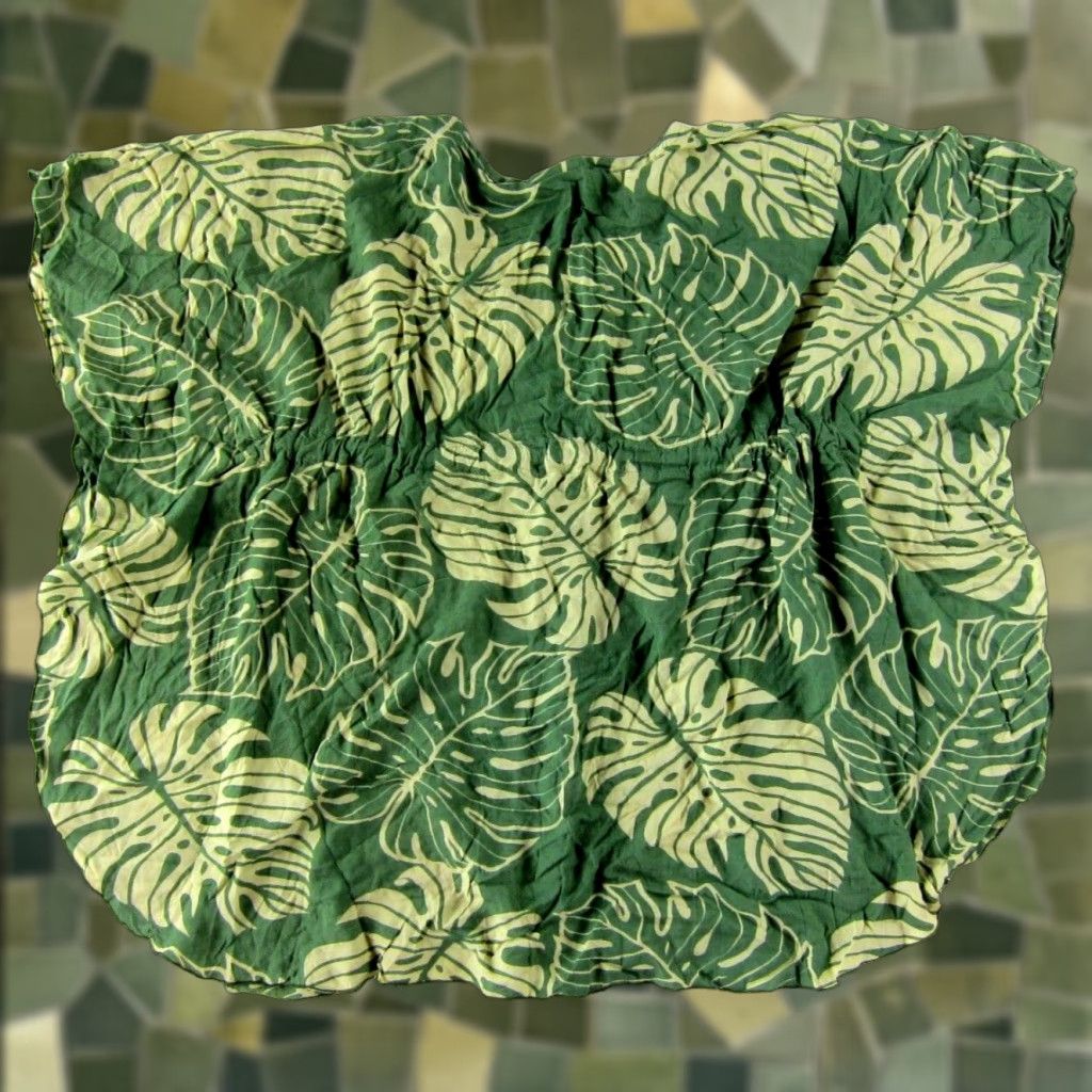 Vintage Napua Collection Blouse Tunic Hawaiian Floral Rayon Green Large Womens Size L / US 10 / IT 46 - 1 Thumbnail