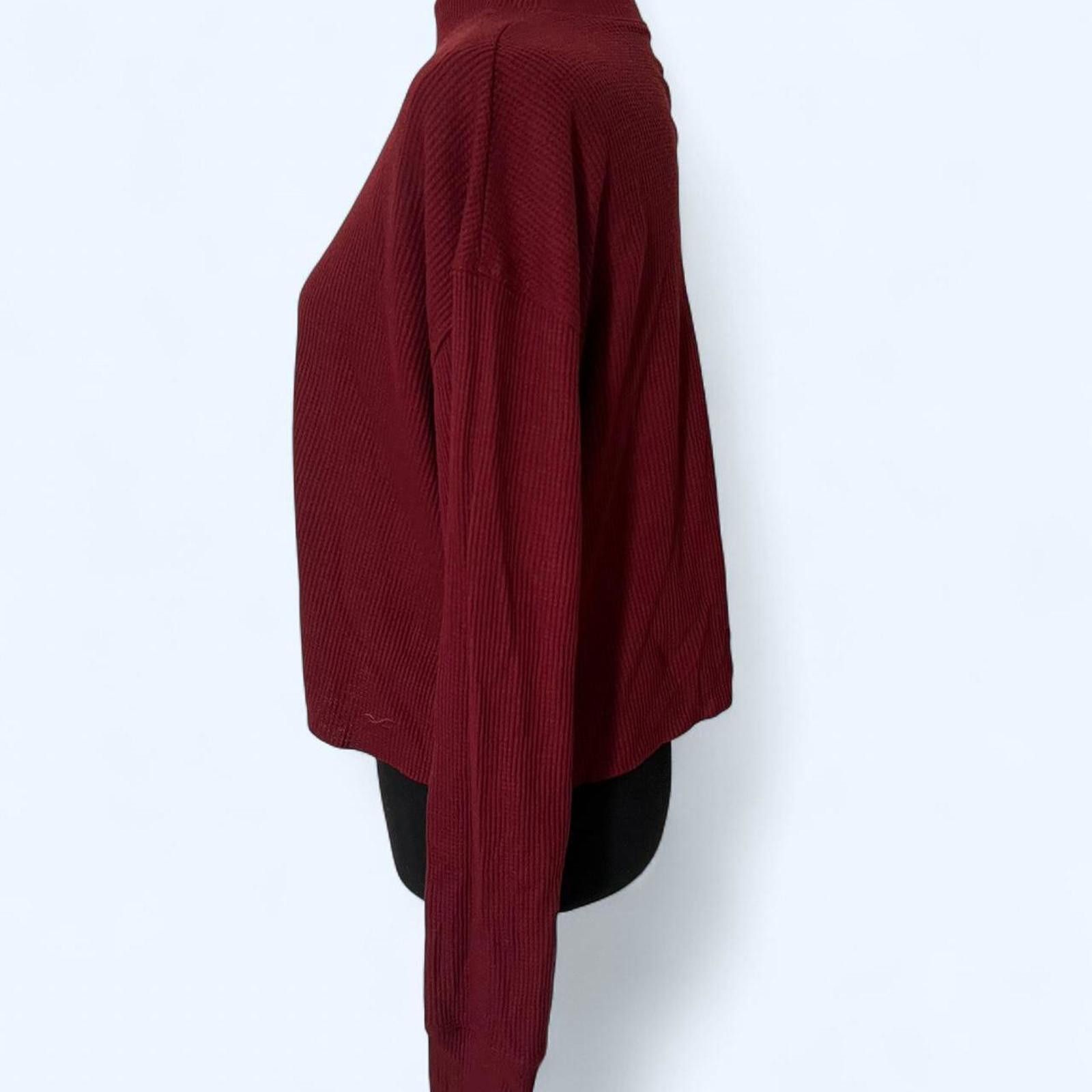 Other Burgundy Hollister Co. cropped boyfriend turtleneck sweater Size XXS / US 00 / IT 34 - 2 Thumbnail