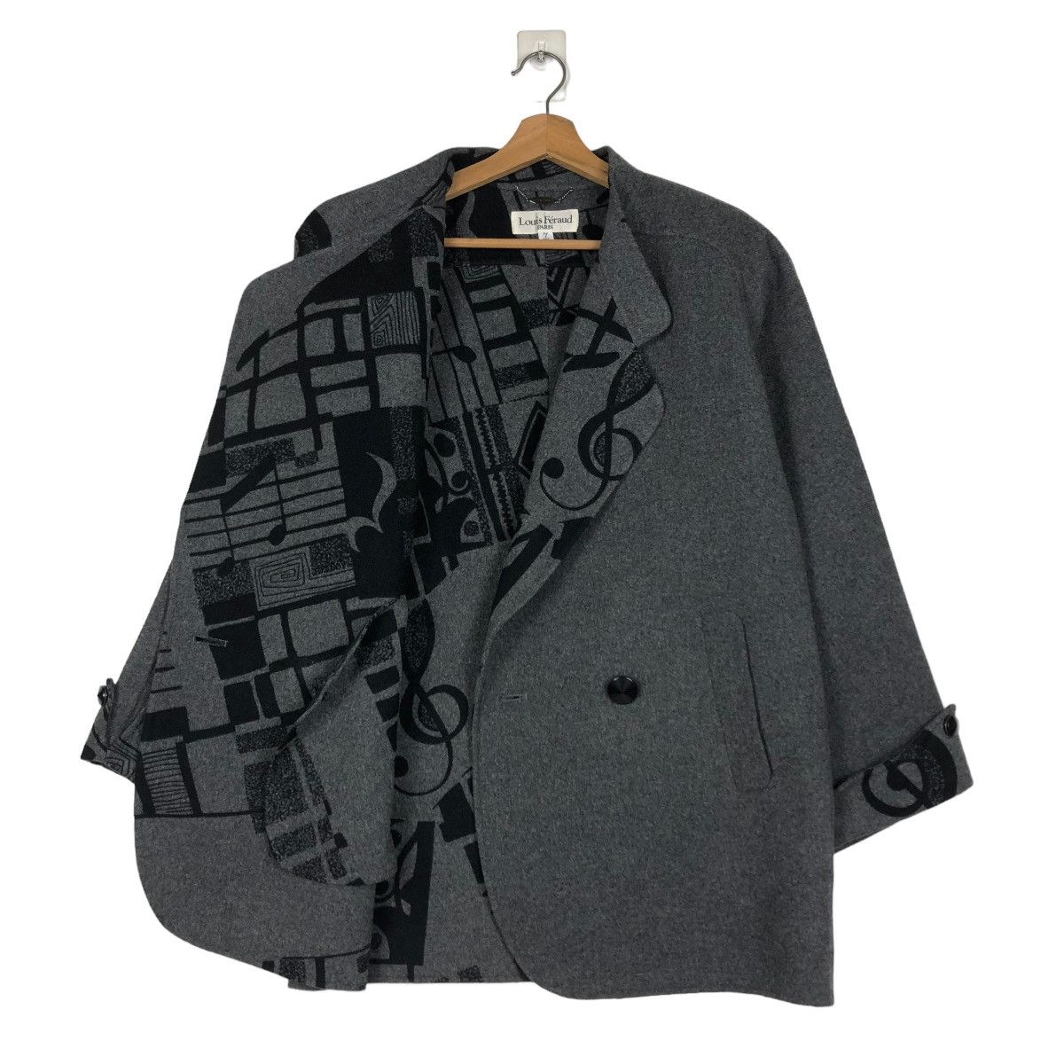 Designer × Japanese Brand × Louis Feraud 🔥WOOL JACKET OVER PRINT BLANKET LOUIS FERAUD PARIS Size US M / EU 48-50 / 2 - 13 Thumbnail