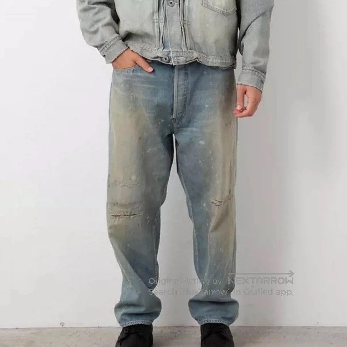 A.PRESSE A.PRESSE NO.37 Washed Wide Denim Pants. Size US 32 / EU 48 - 5 Thumbnail