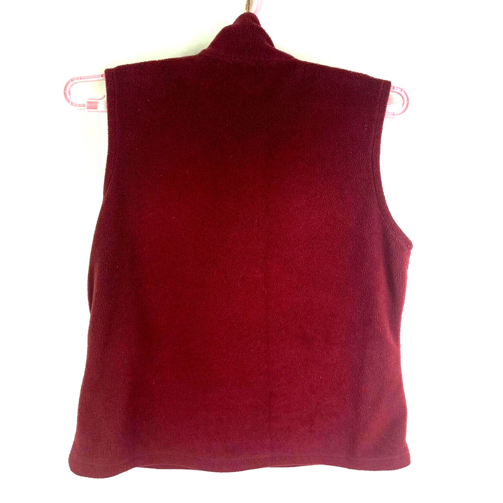 Vintage Columbia Sleeveless Fleece Vest Womens L Maroon Pockets Zip Embroidered Logo Jacket/Coat Mid-Length Vintage No Size L / US 10 / IT 46 - 7 Thumbnail