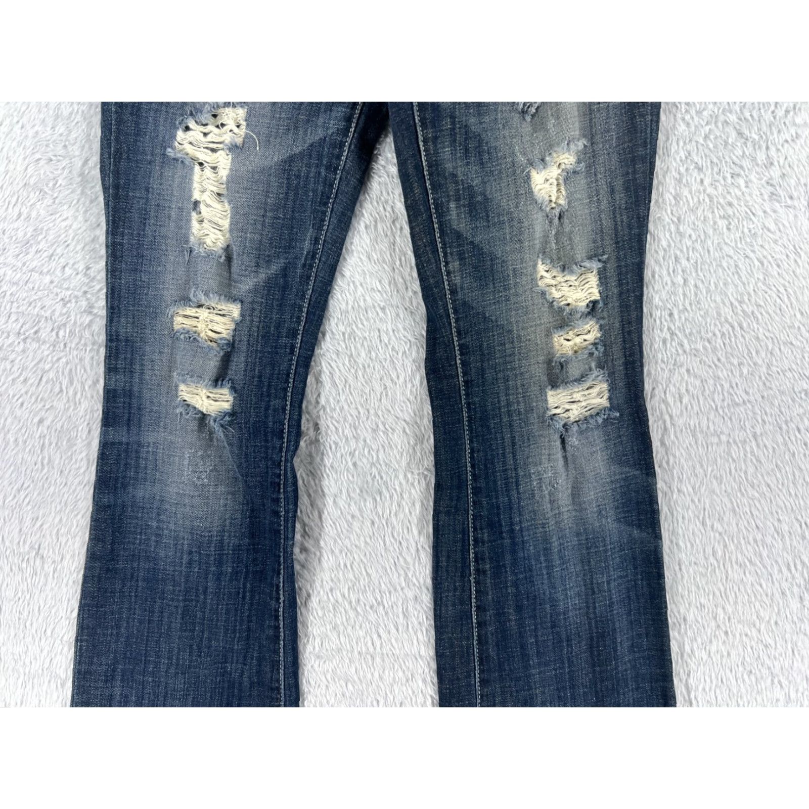 Decree Decree Jeans Womens Denim Bootcut Blue 28x31 5 Pocket Embroidered Regular Waist Cotton Blend Low Rise Zip Size 5 Jeans Mens? Size 27" / US 4 / IT 40 - 3 Thumbnail