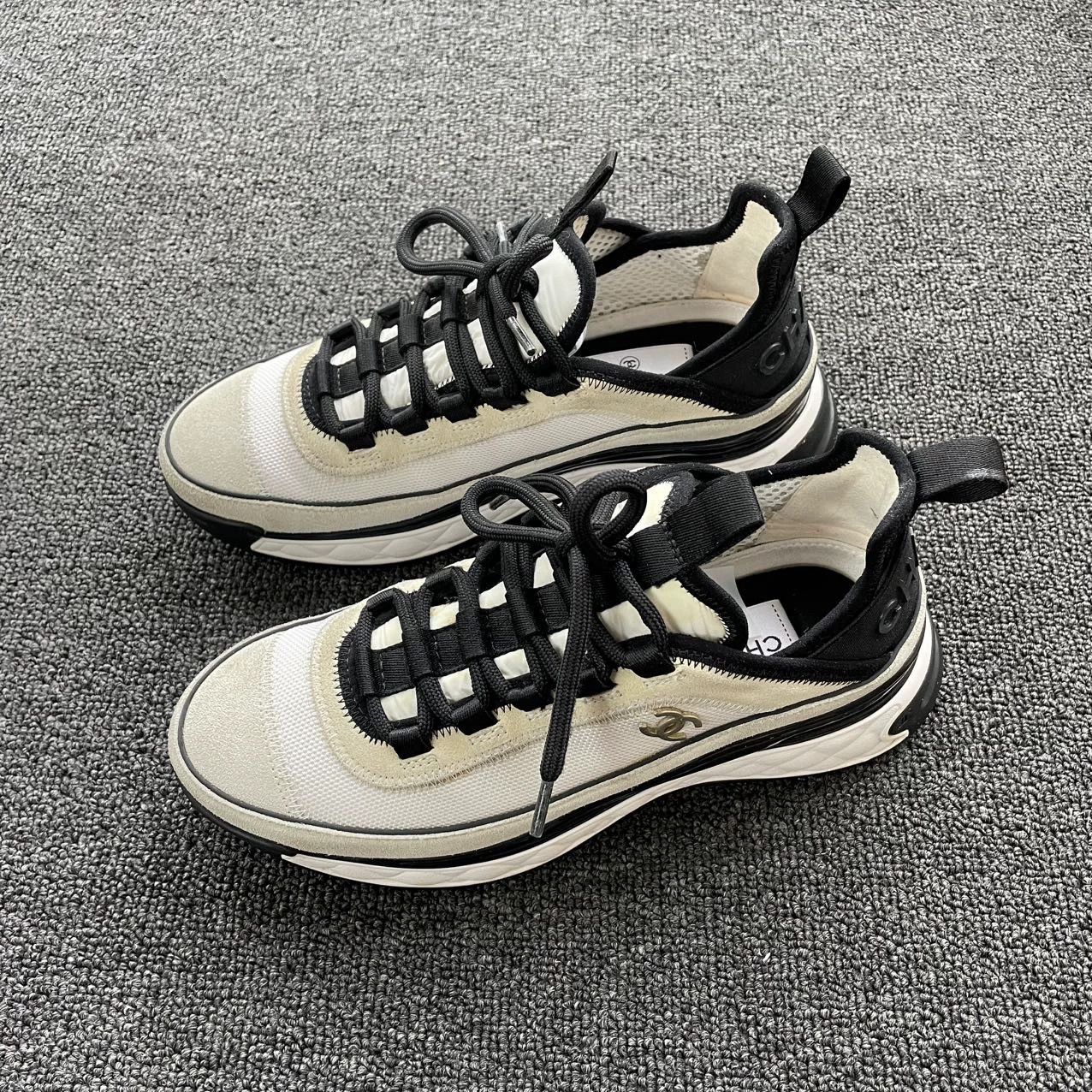Chanel Chanel 95 New Gray White Sneakers 36 EU Size US 5.5 / IT 35.5 - 1 Thumbnail