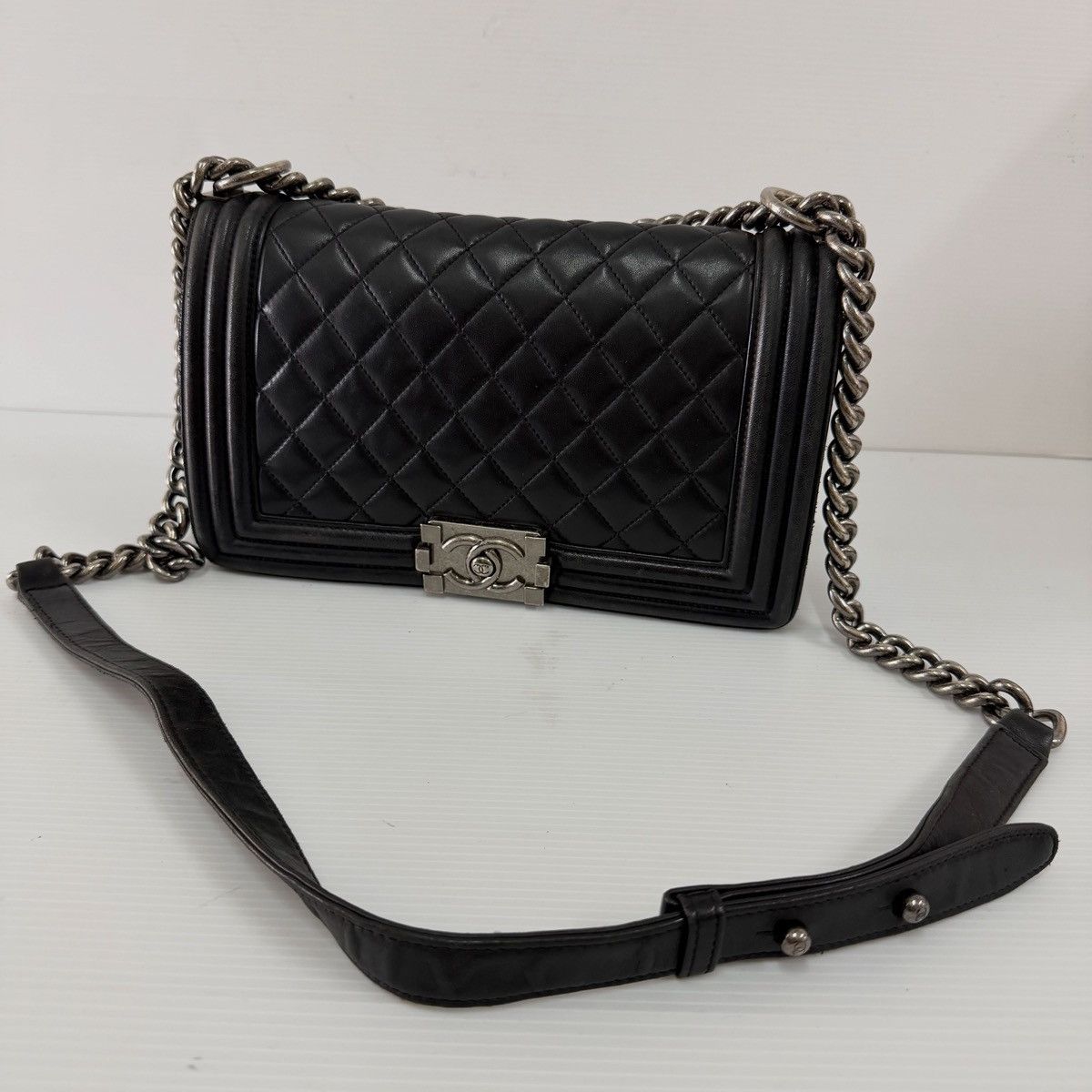 Chanel Le Boy Black Lambskin Small Shoulder Bag
