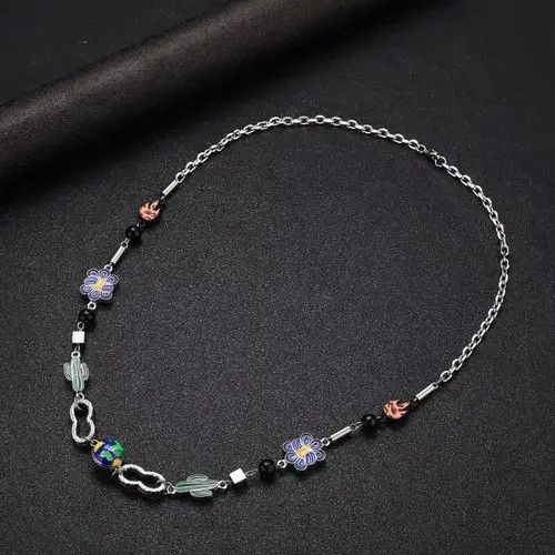 Jewelry Charm Necklace Cactus Chain Jewelry World Art Classic Flame Size ONE SIZE - 1 Thumbnail