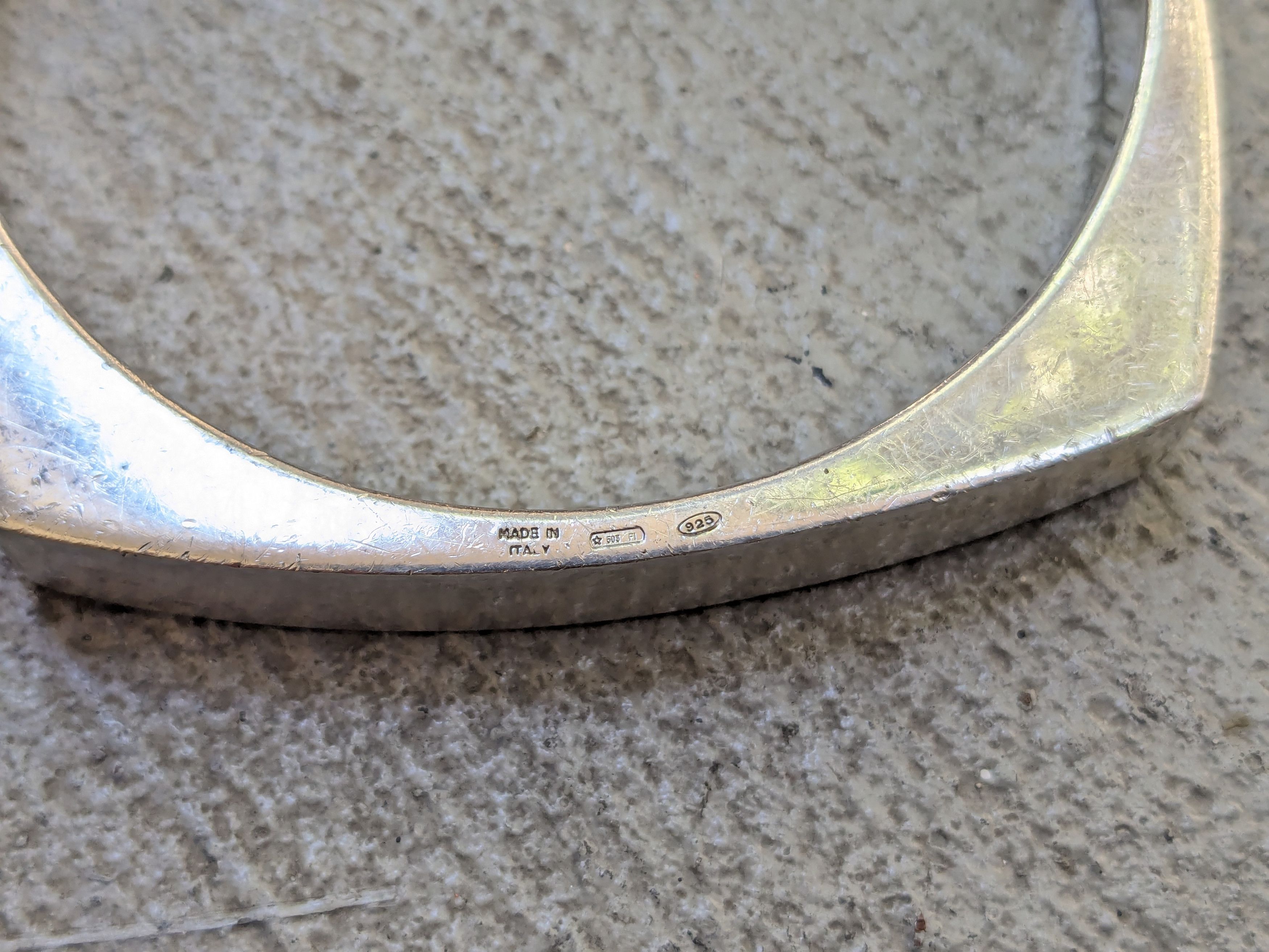 Gucci × Tom Ford × Vintage Gucci Sterling Silver Bracelet Modern Industrial 7.25 Bangle Size ONE SIZE - 16 Thumbnail