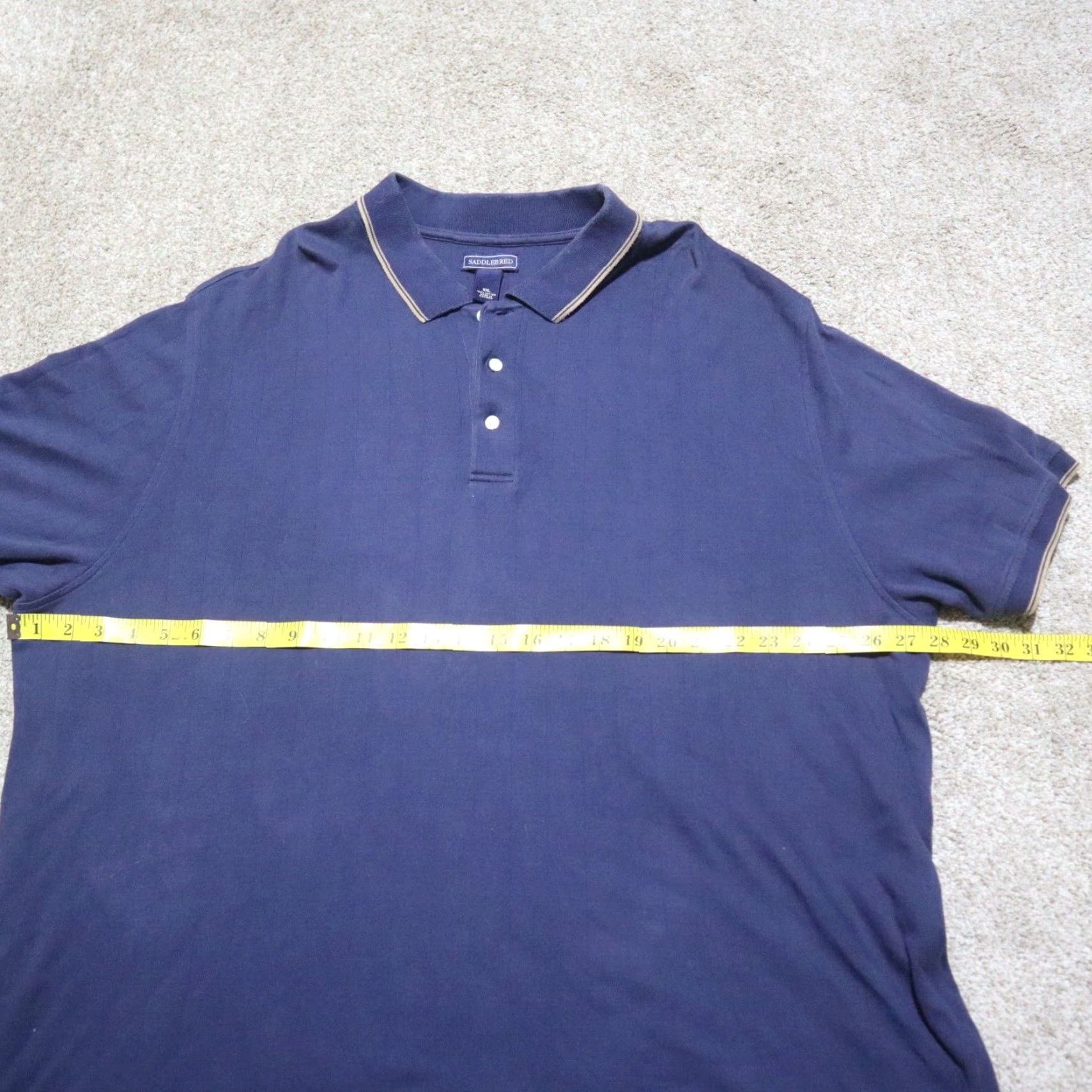 Vintage Saddlebred Polo Shirt Blue 2XL Men Shirt Short Sleeve Knit Cotton Blend Regular Classic Modern Buttonless Polo (No closure) Size US XXL / EU 58 / 5 - 4 Thumbnail
