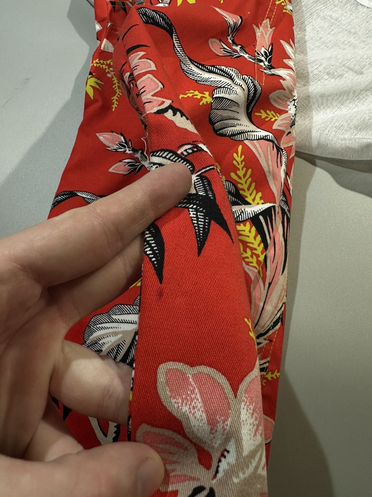 Diane von Furstenberg DVF Red Floral Zip Front Sheath Dress Sz 6 Cotton Stretch Size M / US 6-8 / IT 42-44 - 12 Thumbnail