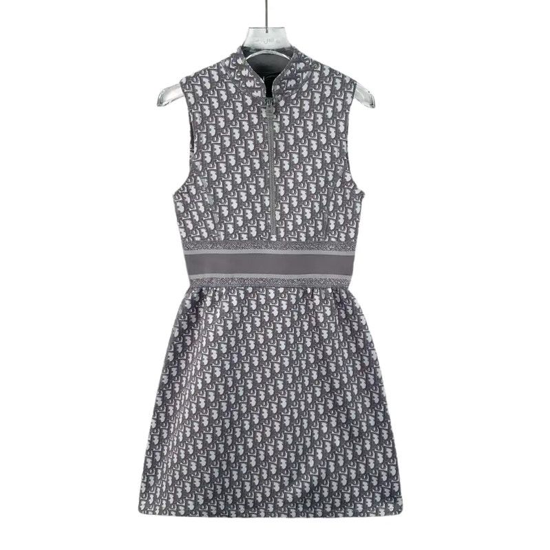 Dior Dior Gray Women's Mini Dress XXS 0089 Size XXS / US 00 / IT 34 - 1 Thumbnail