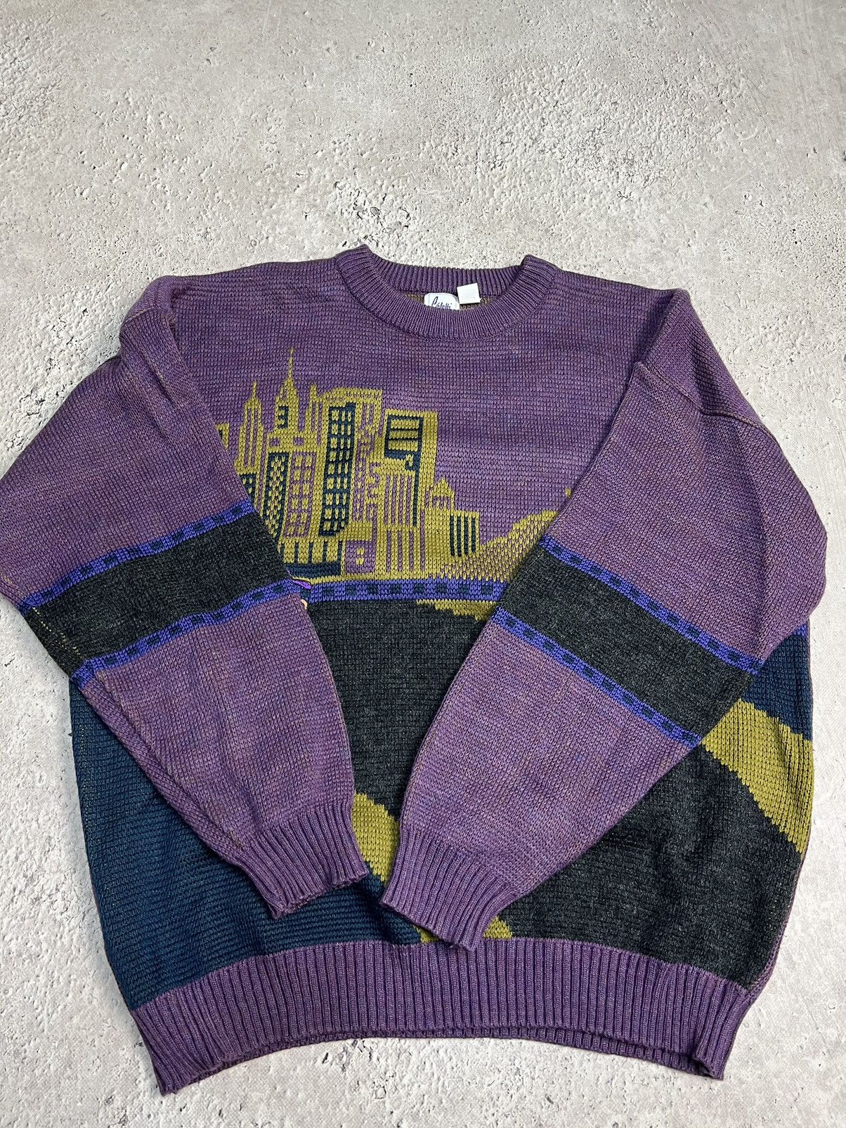 Homespun Knitwear RAPIDO SPIRIT Intarsia palace WOOL motive graphic SWEATER Size US L / EU 52-54 / 3 - 7 Thumbnail