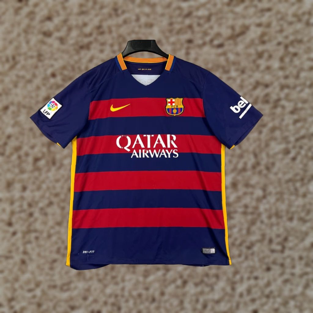 Nike Nike Soccer Jersey Adult L Blue Nike Dri-Fit Football Club Barcelona 2015 Soccer Jersey Mens Regular Short Sleeve Solid 100% Polyester Flagship Style Size US L / EU 52-54 / 3 - 1 Thumbnail