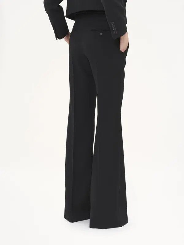 Chloe o1loc1c10326 Flared Tailored Pant in Black Size 27" / US 4 / IT 40 - 2 Thumbnail