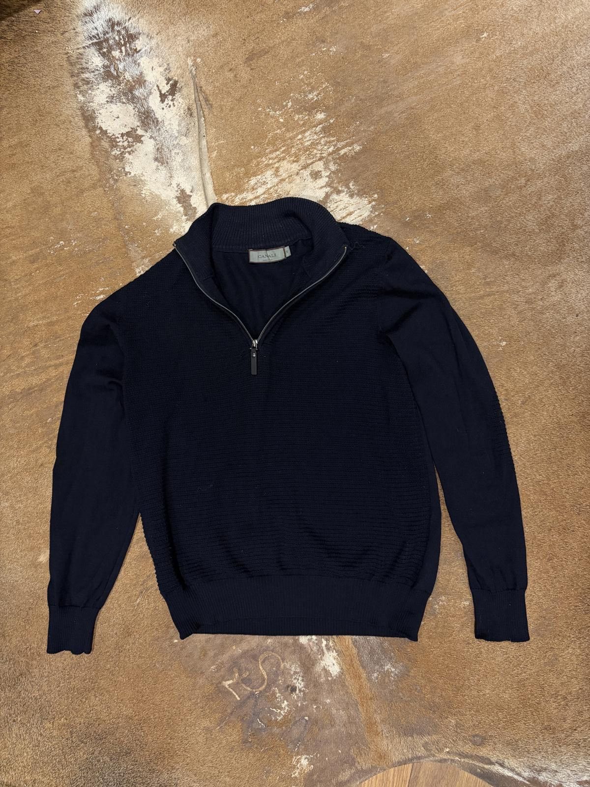 Canali Canali Extrafine Merino Half-Zip Knit (Current Season) Size US M / EU 48-50 / 2 - 1 Thumbnail