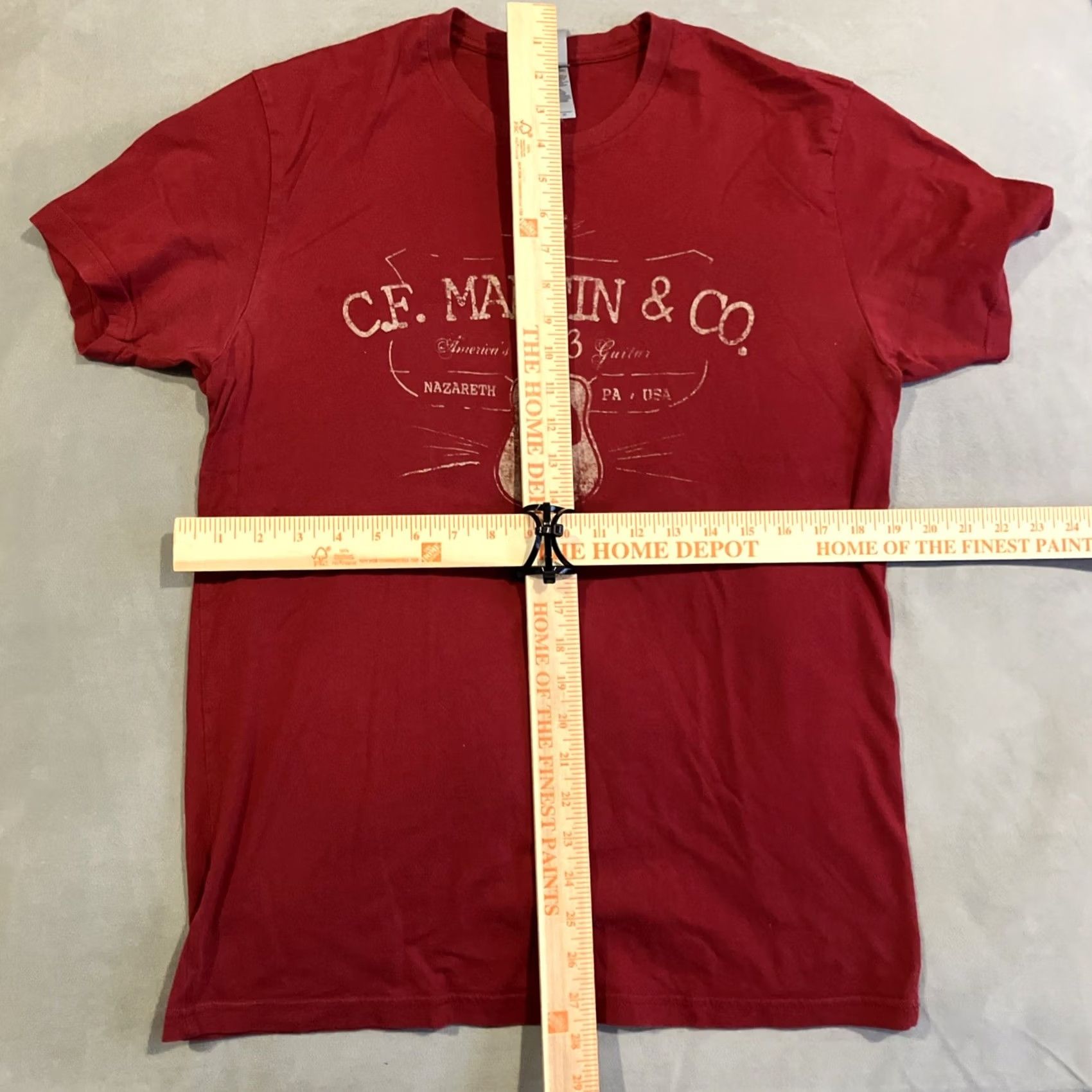 Next Level C.F. Martin Guitar's Classic Logo T Shirt - Men - M - Red - Short Sleeve - Next Level Size US M / EU 48-50 / 2 - 4 Thumbnail