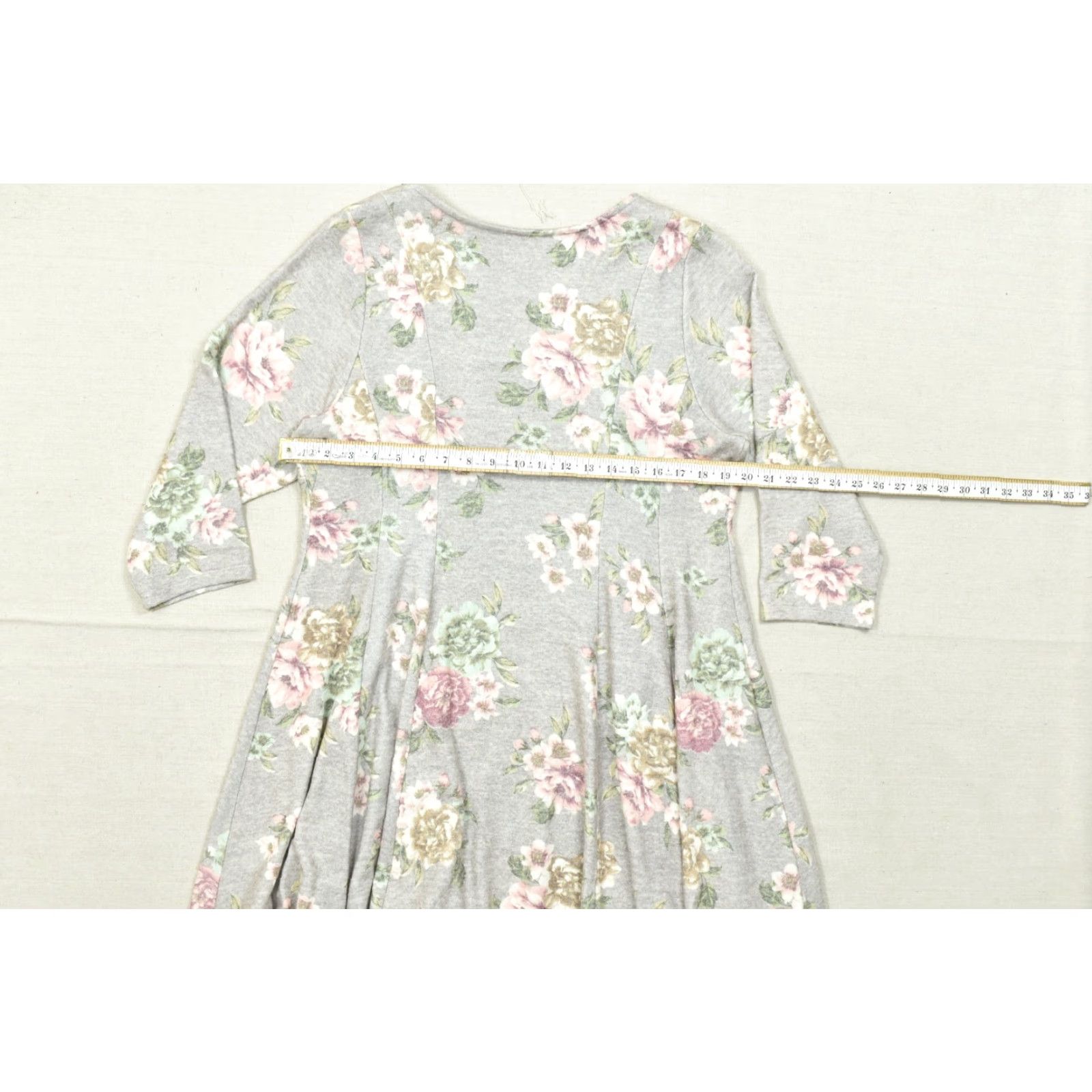 Torrid Torrid Floral Dress Fit & Flare 2X Plus Size Knee Length Gray Heathered Polyester Casual Womens Size XXL / US 16-18 / IT 52-54 - 5 Thumbnail