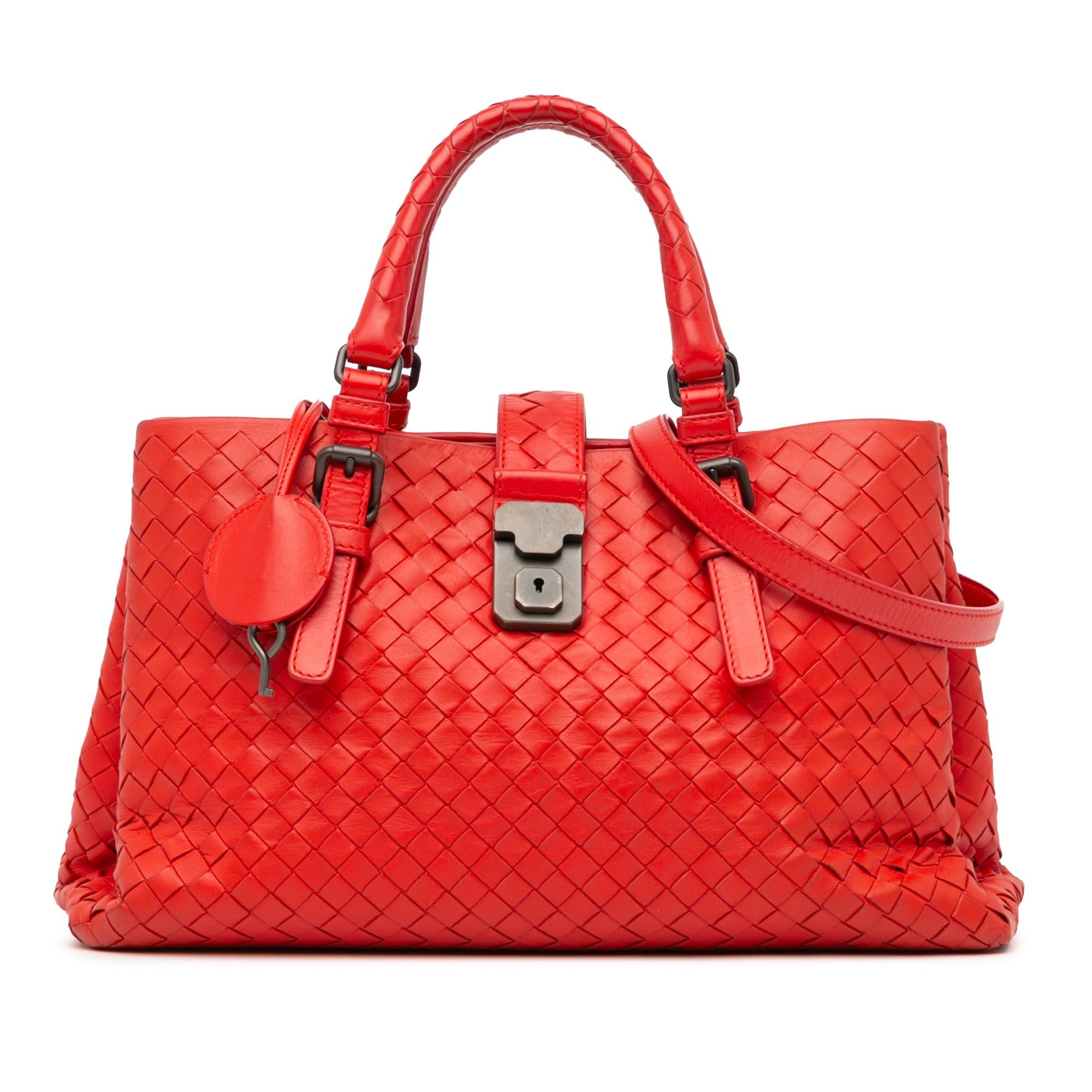 Bottega Veneta Bottega Veneta Small Intrecciato Roma Red Size ONE SIZE - 1 Thumbnail