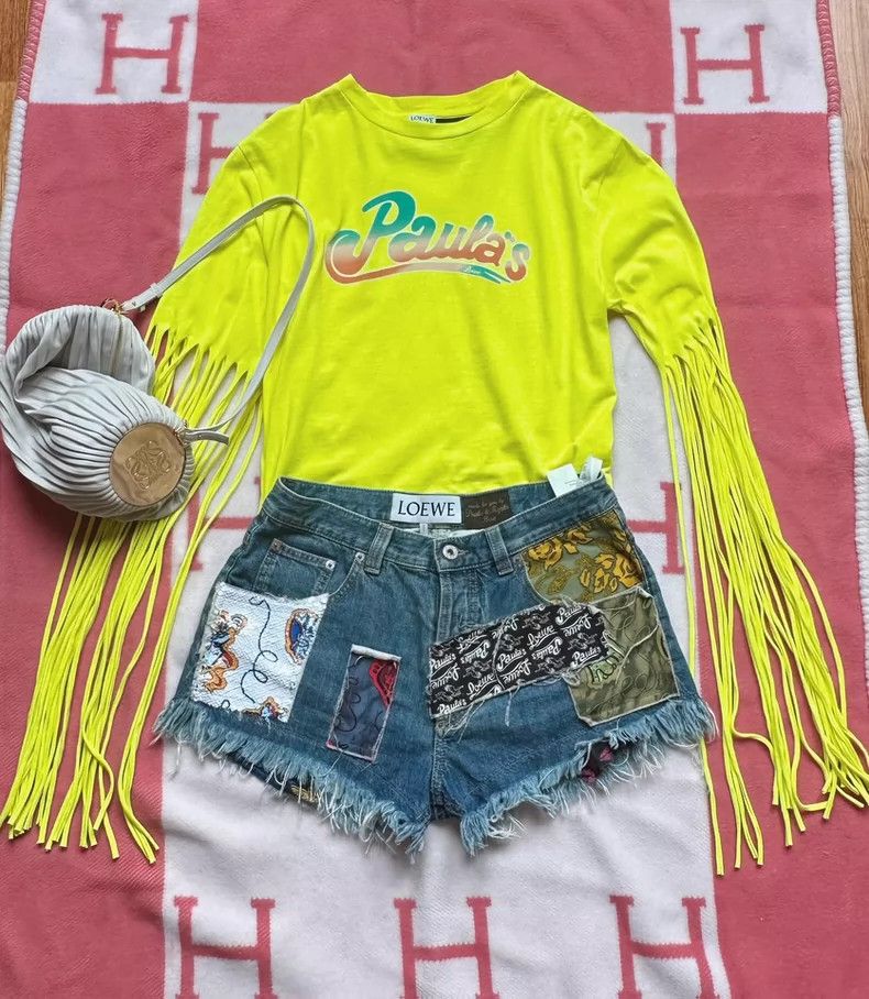 Loewe LOEWE Ribbon T-shirt, fluorescent color, long ribbon desig Size S / US 4 / IT 40 - 1 Thumbnail