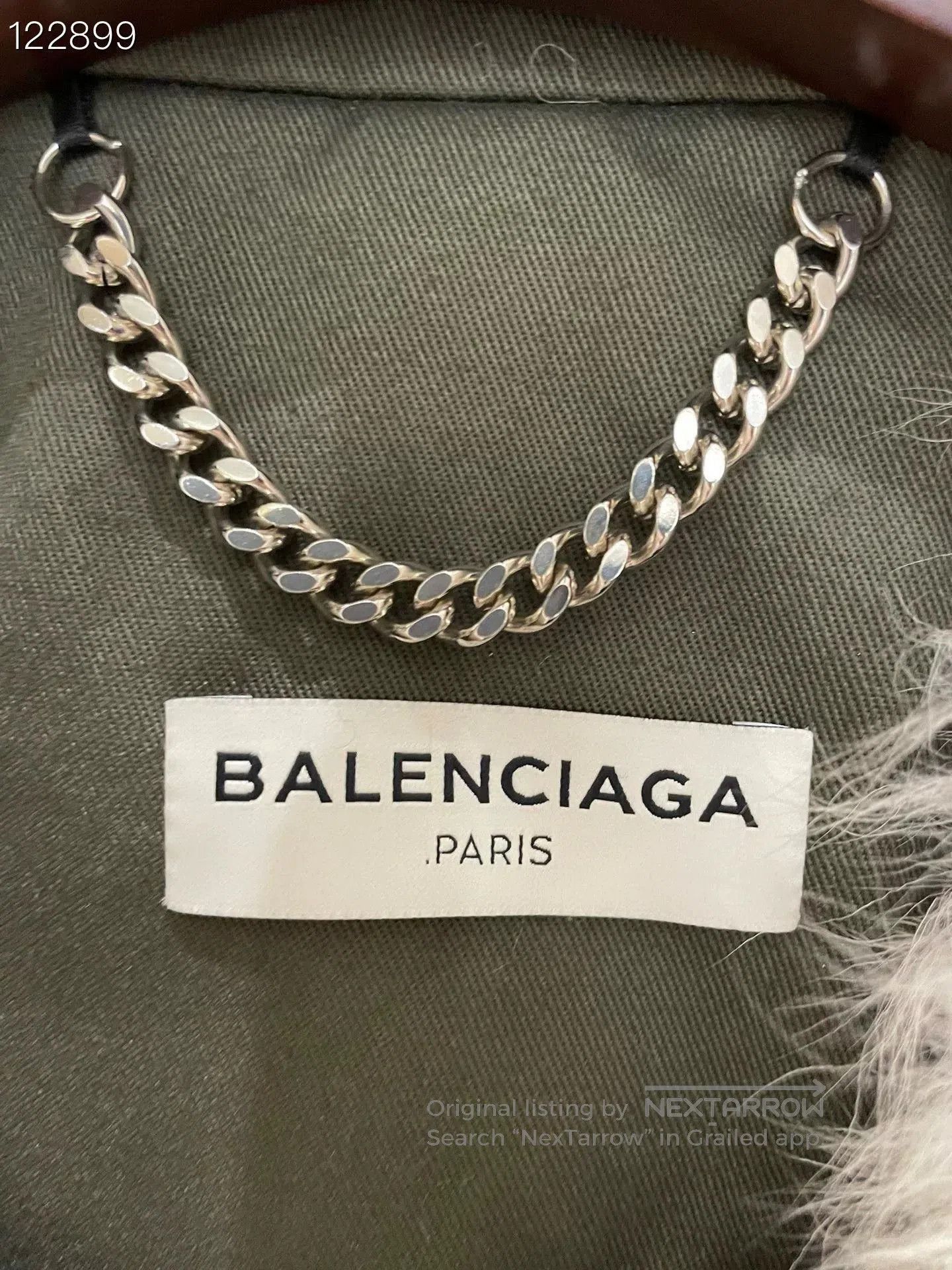 Balenciaga Balenciaga Army Green Fur Collar Coat. Size XXS / US 00 / IT 34 - 3 Thumbnail