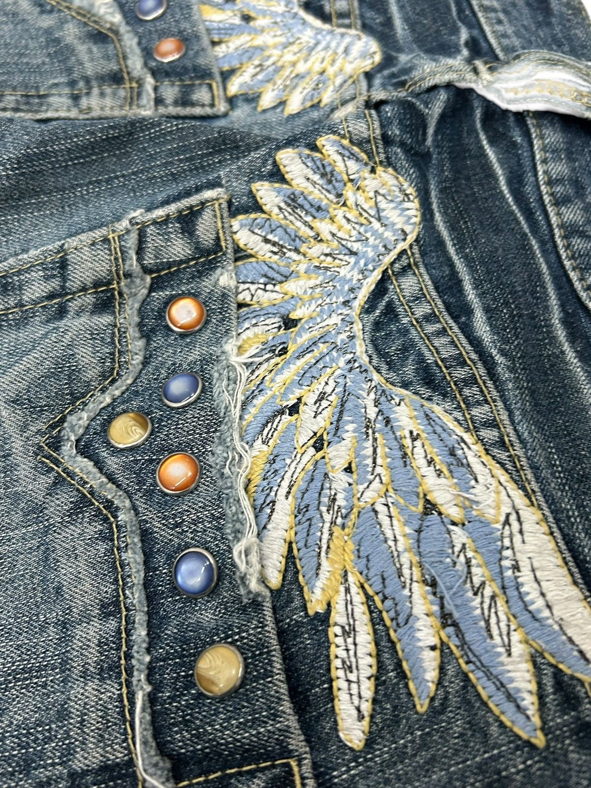 Japanese Brand × Tornado Mart Winger Japan Patch Embellishments Blue Way Distressed Jean Size US 31 - 20 Thumbnail