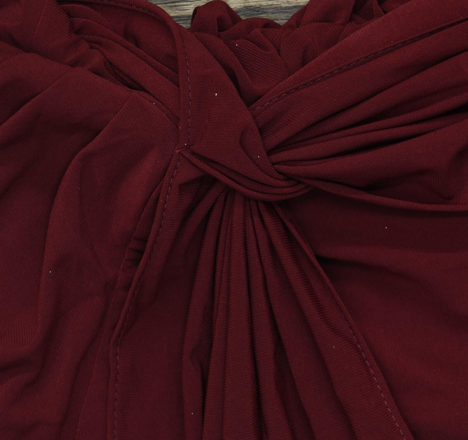 Other Betsy & Adam Sleeve Draped Slit Gown Dress Bordeaux Red 8p Size M / US 6-8 / IT 42-44 - 7 Thumbnail