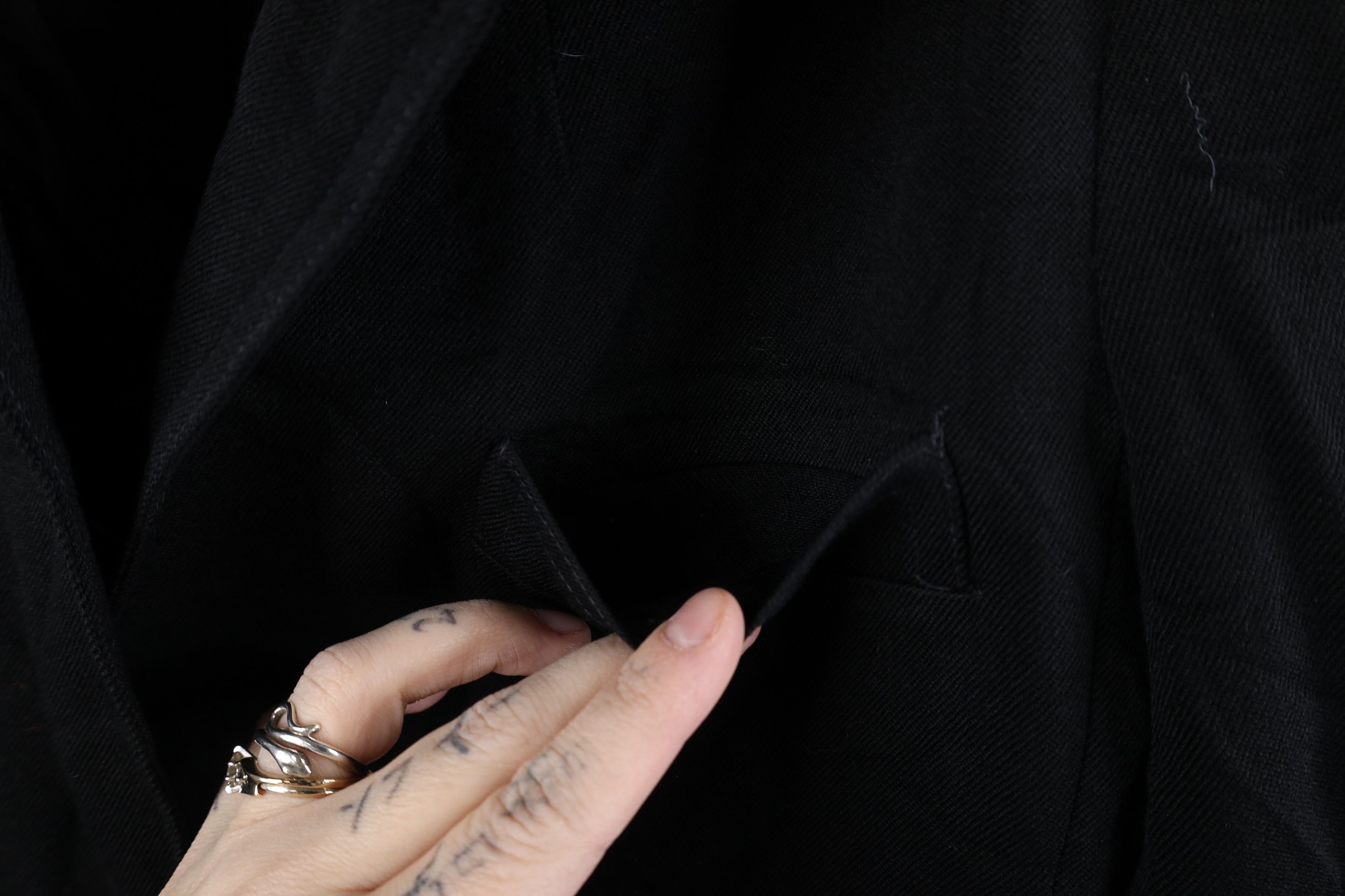 Vintage Vintage 70s Streetwear Wool Suit Coat Blazer Jacket Black Size XL / US 12-14 / IT 48-50 - 4 Thumbnail