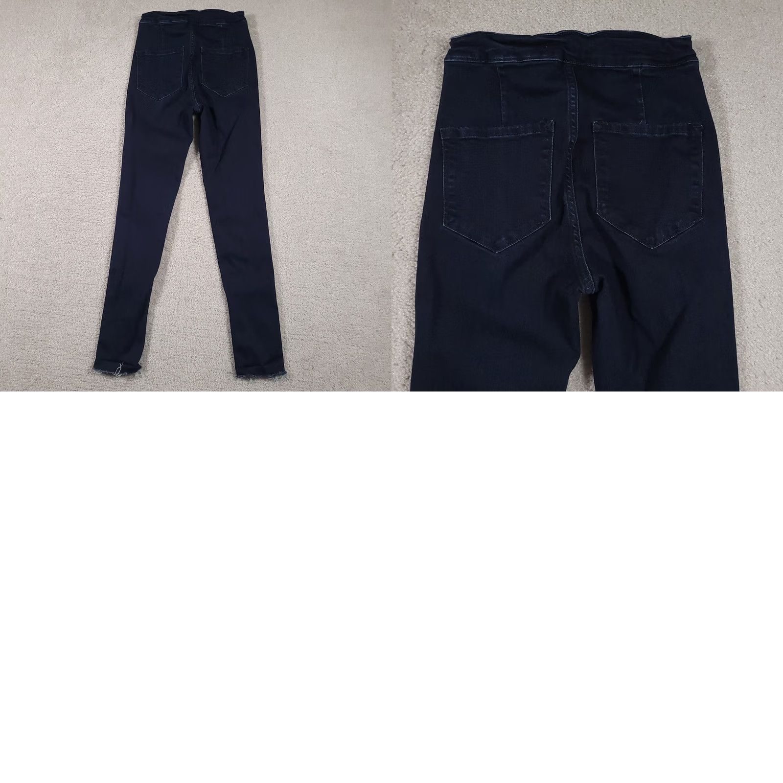 Vintage KanCan Jeans Womens 23 Dark Wash Skinny High Rise Raw Hem Stretch Denim Pants Size 40" / US 18 - 9 Thumbnail