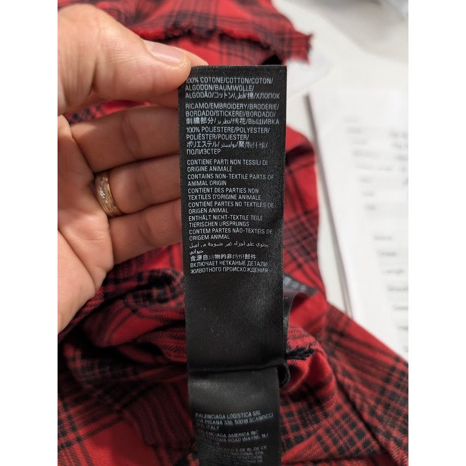 Balenciaga o1rshd1 Hooded Oversized Shirt Check in Red/Black Size US L / EU 52-54 / 3 - 20 Thumbnail
