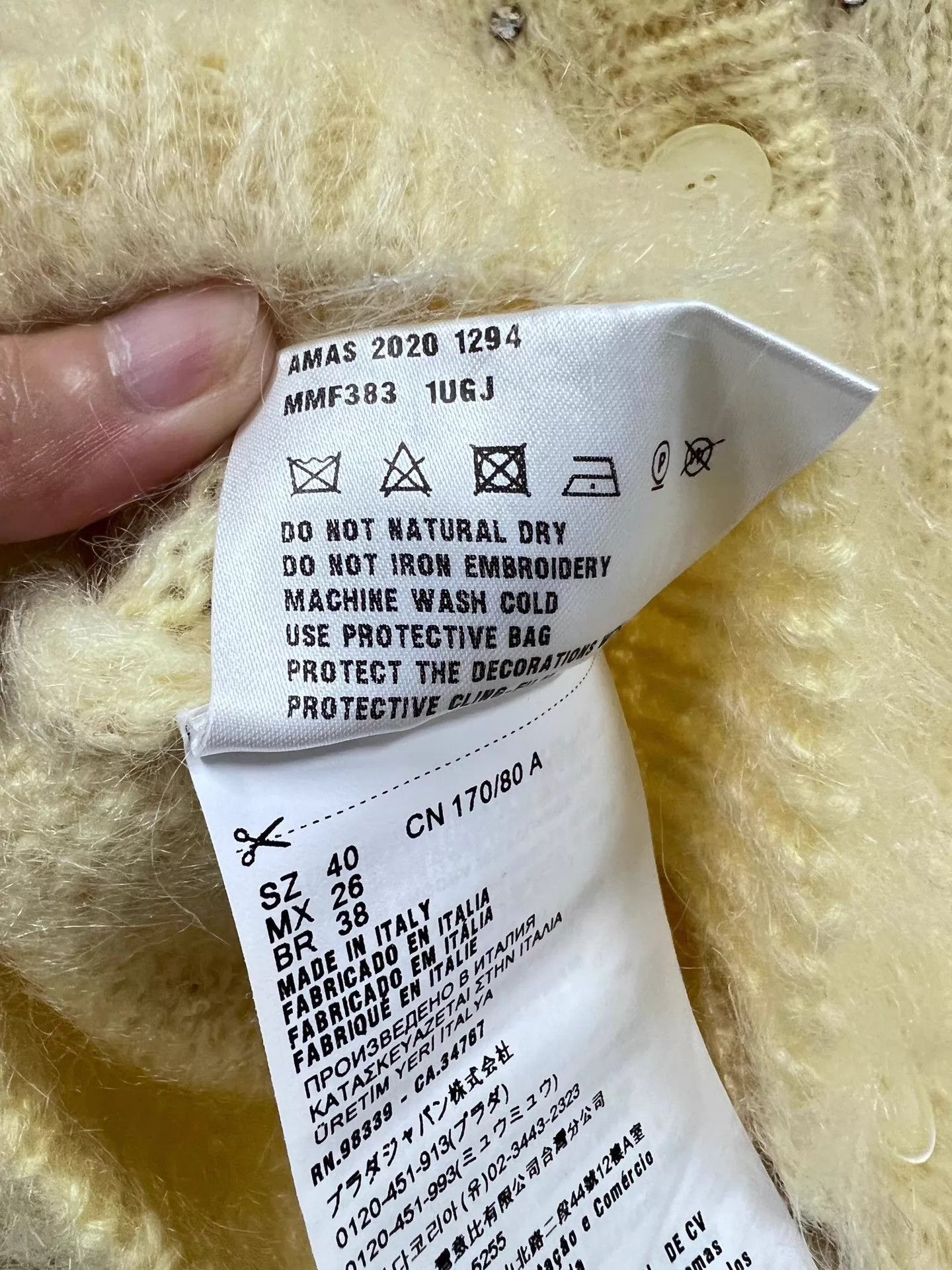 Miu Miu MIU MIU yellow crystal-embellished mohair cardigan 40 99 new Size S / US 4 / IT 40 - 5 Thumbnail