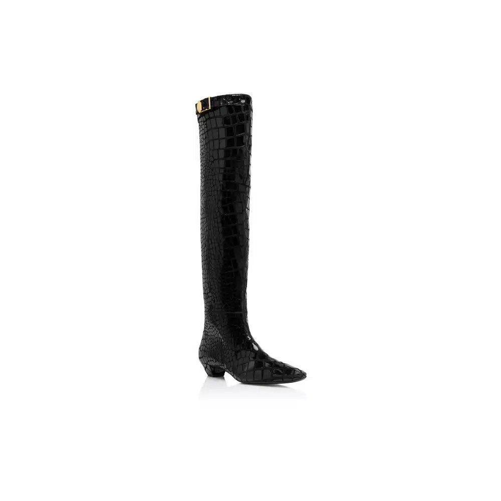 Tom Ford o1loc1c1224 W3276 Over The Knee Boots in Black Size US 8 / IT 38 - 2 Thumbnail