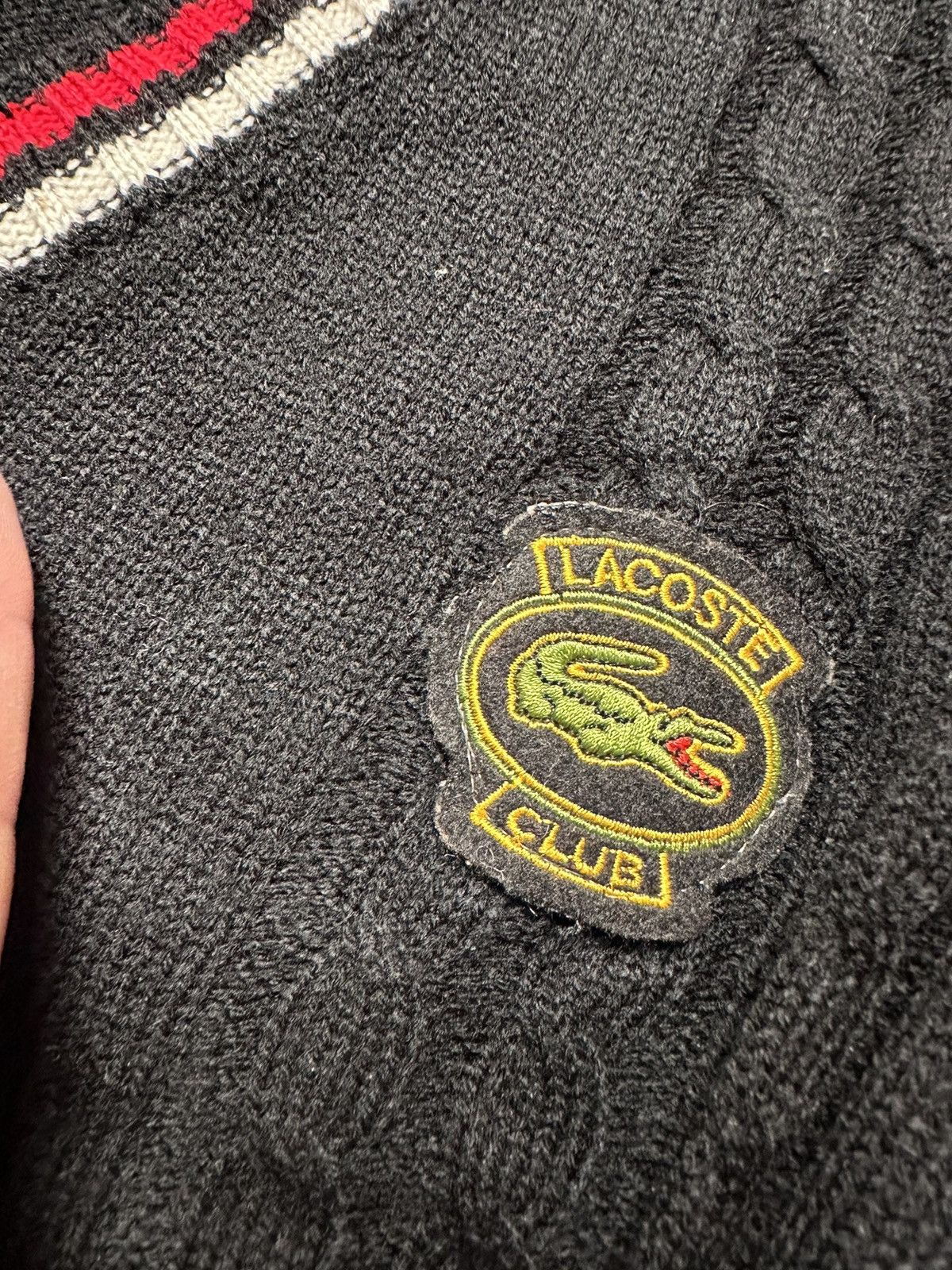 Lacoste × Vintage Vintage Lacoste sweater V-Neck knitted logo size XL rare Size US XL / EU 56 / 4 - 4 Thumbnail