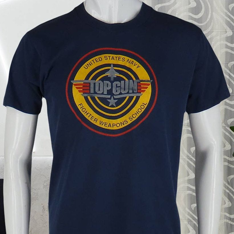 Other 80s Vintage Top Gun Movie Film Promo Navy Fighter T Shirt Size US M / EU 48-50 / 2 - 3 Thumbnail