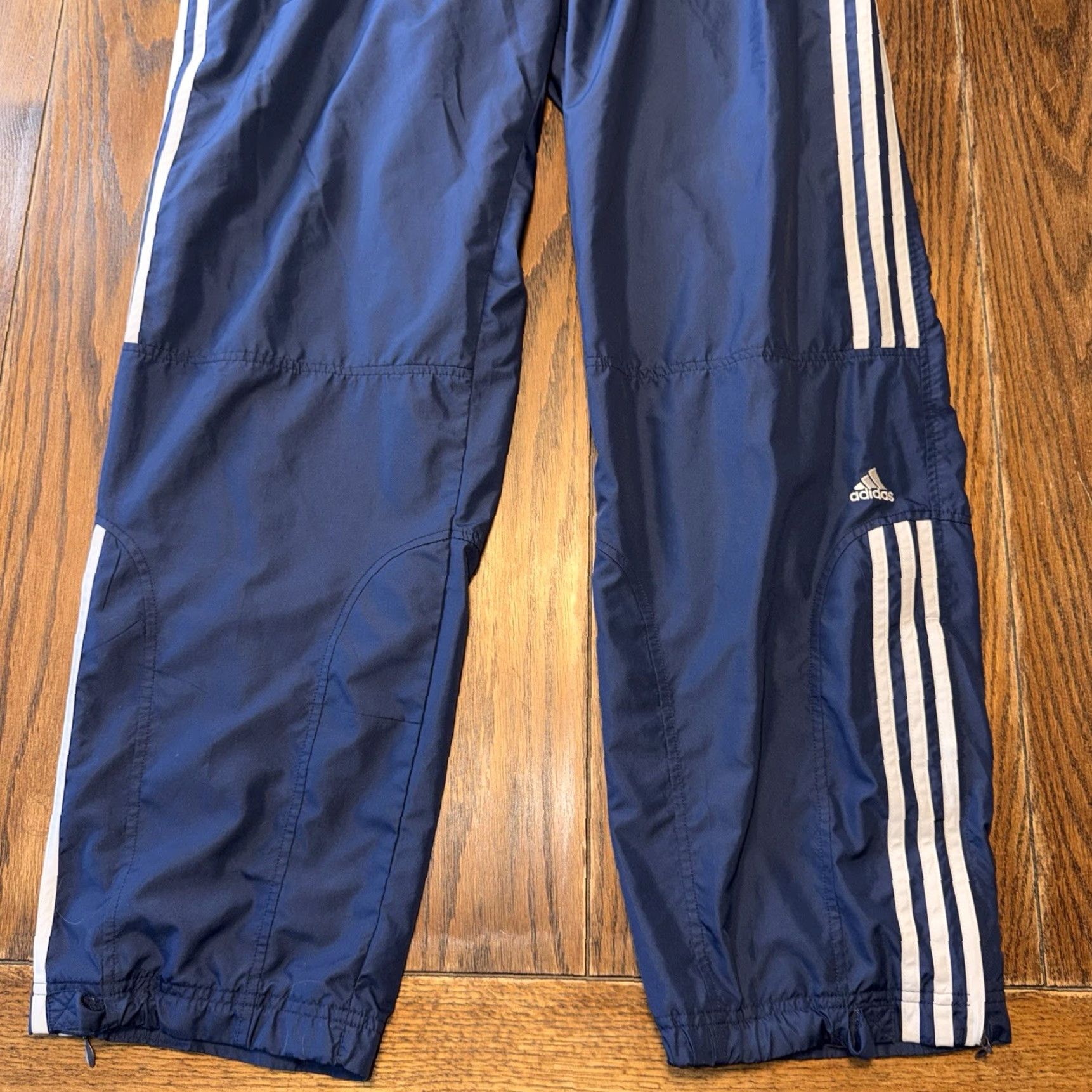Adidas VINTAGE Adidas Mens Large Lined Pants Ankle Zip Blue White Clima Proof Y2K Embroidered - Gym & Training, Cross Training, Running & Jogging Mens Size US 33 - 2 Thumbnail
