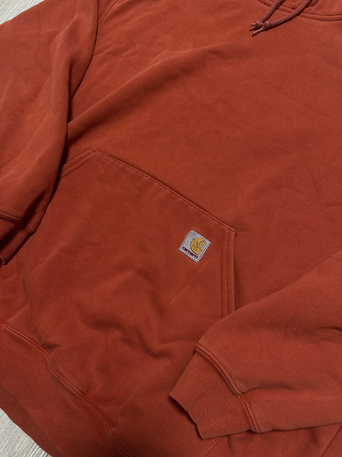 Carhartt Vintage 00s Orange Faded Carhartt Essential Hoodie XL Size US XL / EU 56 / 4 - 2 Thumbnail