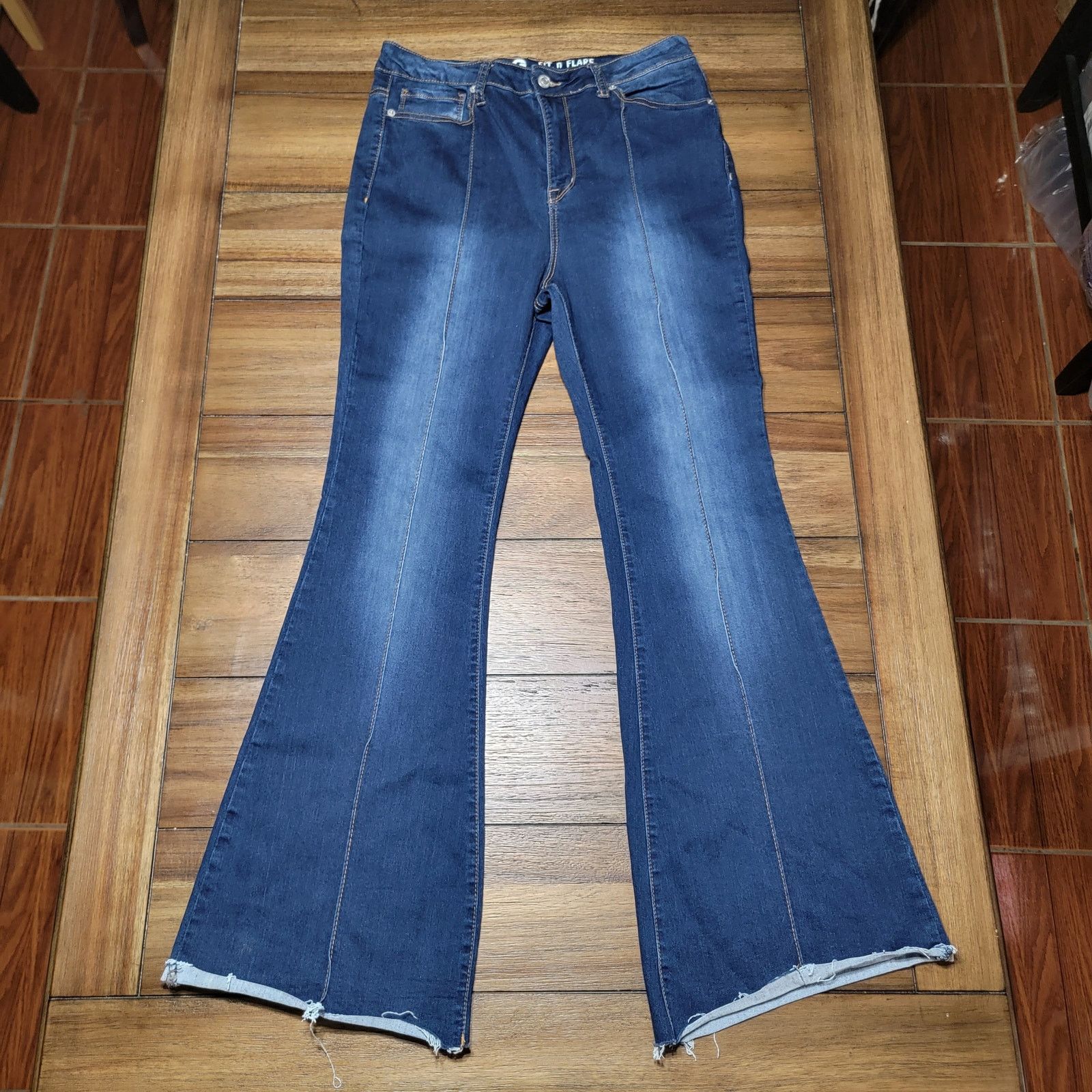 Other S.O.N.G. Fit n Flare Dark Blue Denim Jeans - Size 13/31 Size 30" / US 8 / IT 44 - 1 Thumbnail