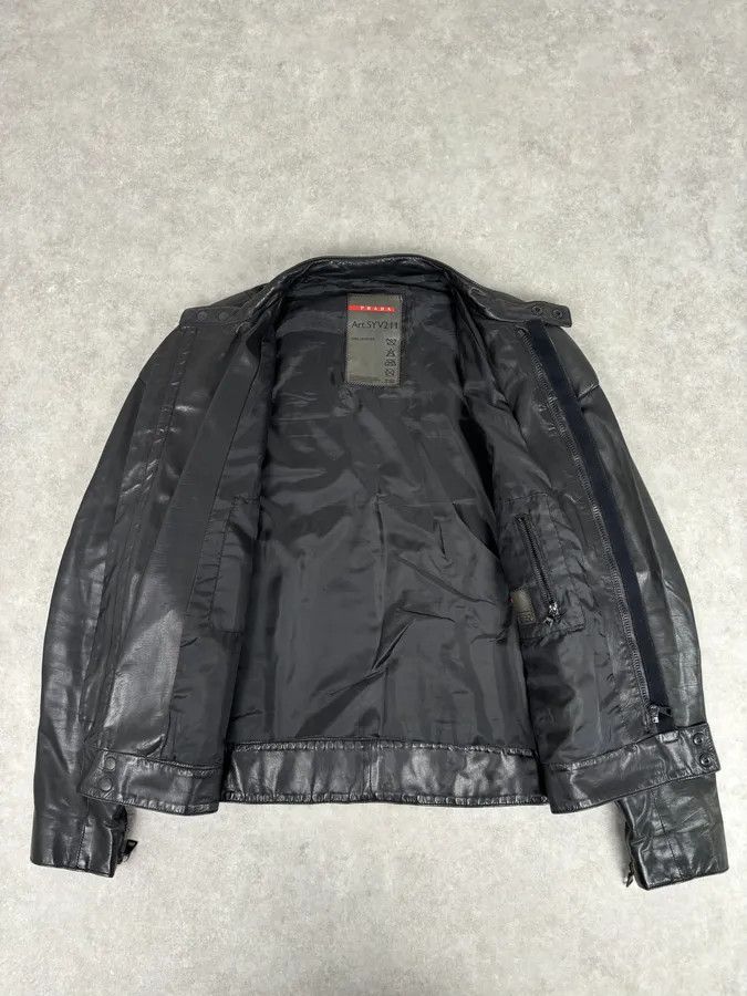 Prada AW2009 Prada Black Padded Leather Biker Jacket Size US M / EU 48-50 / 2 - 8 Thumbnail