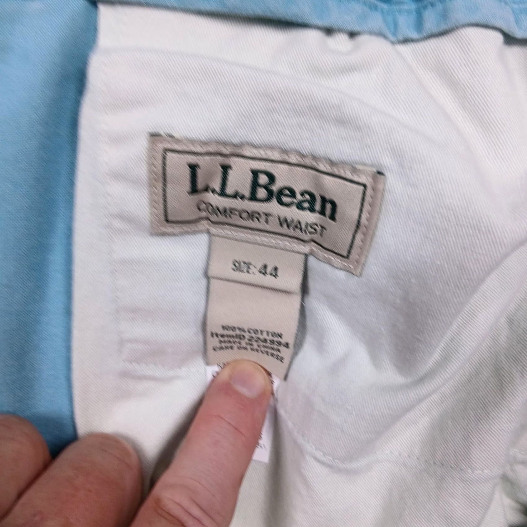 Vintage L.L.Bean Cargo Shorts Mens 44 Light Blue Comfort Waist Elastic Cotton Pockets Size US 44 / EU 60 - 3 Thumbnail