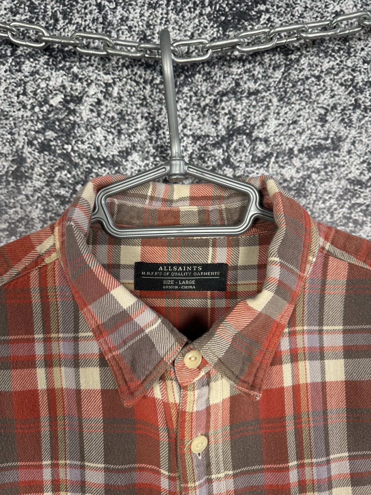 Allsaints Allsaints Gotland Long Sleeve Plaid Shirt Button Up Size L Size US L / EU 52-54 / 3 - 6 Thumbnail